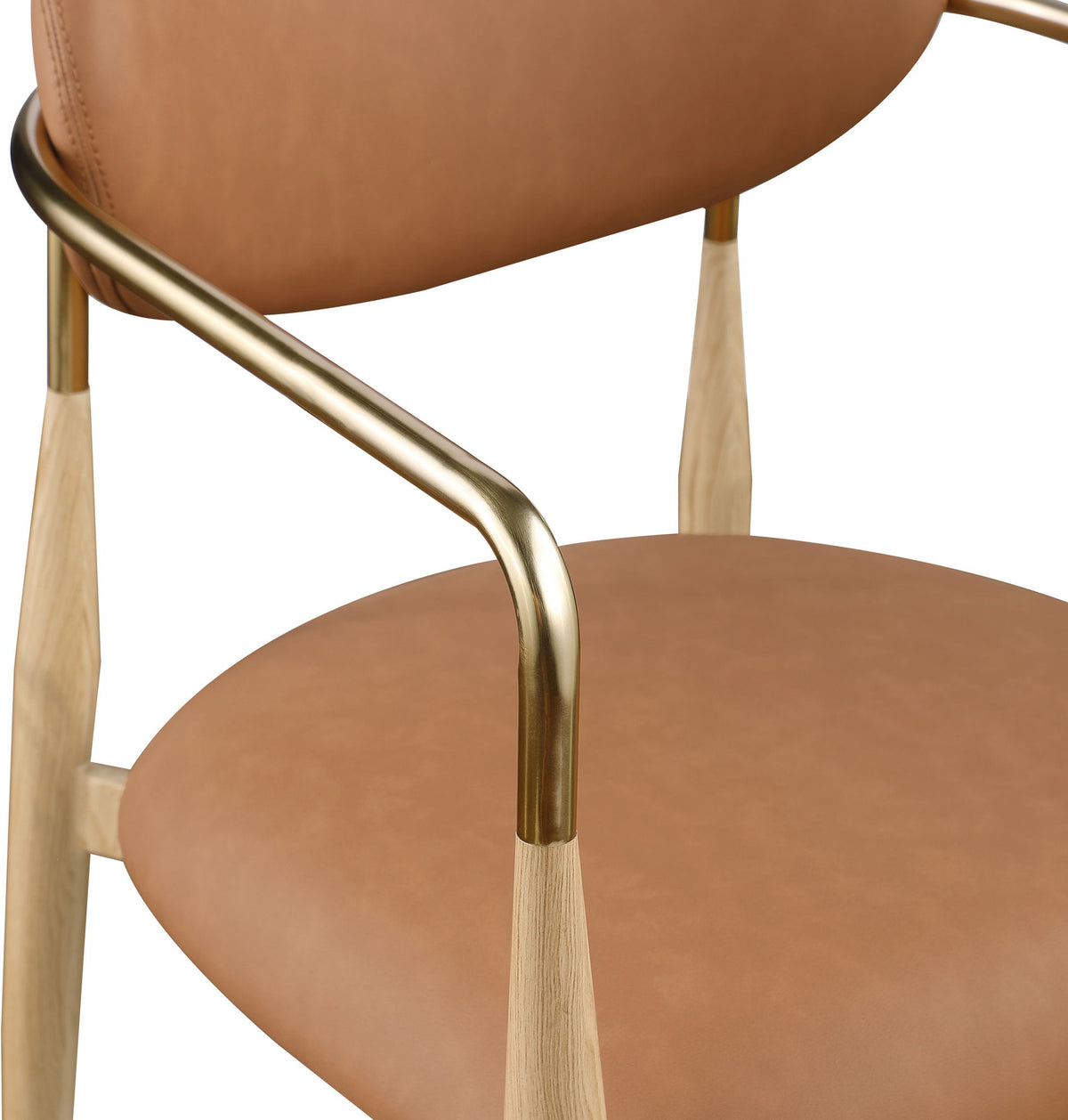 Ronda - Vegan Leather Upholstered Dining Arm Chair - Natural Legs