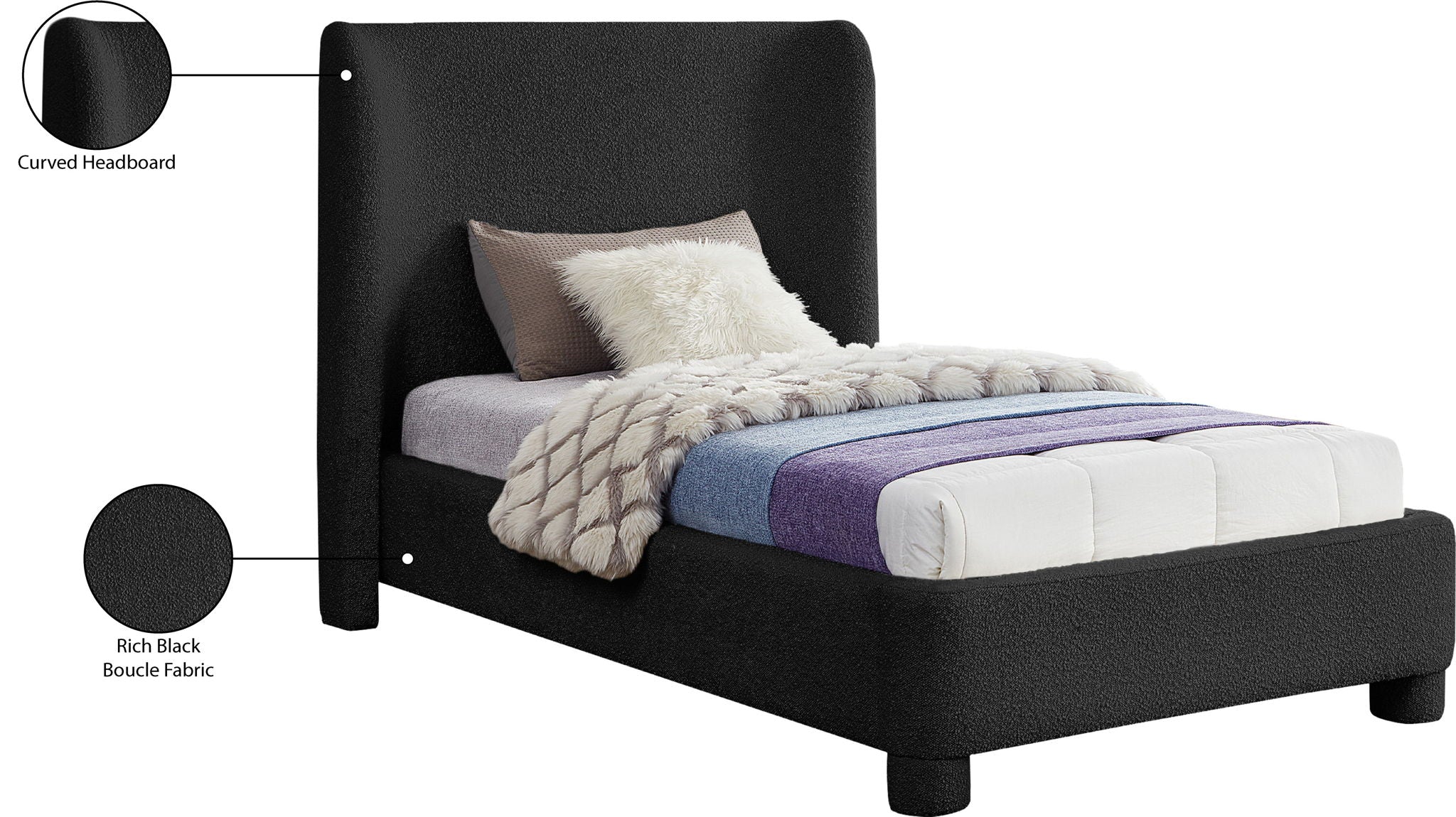 Penny - Boucle Fabric Bed