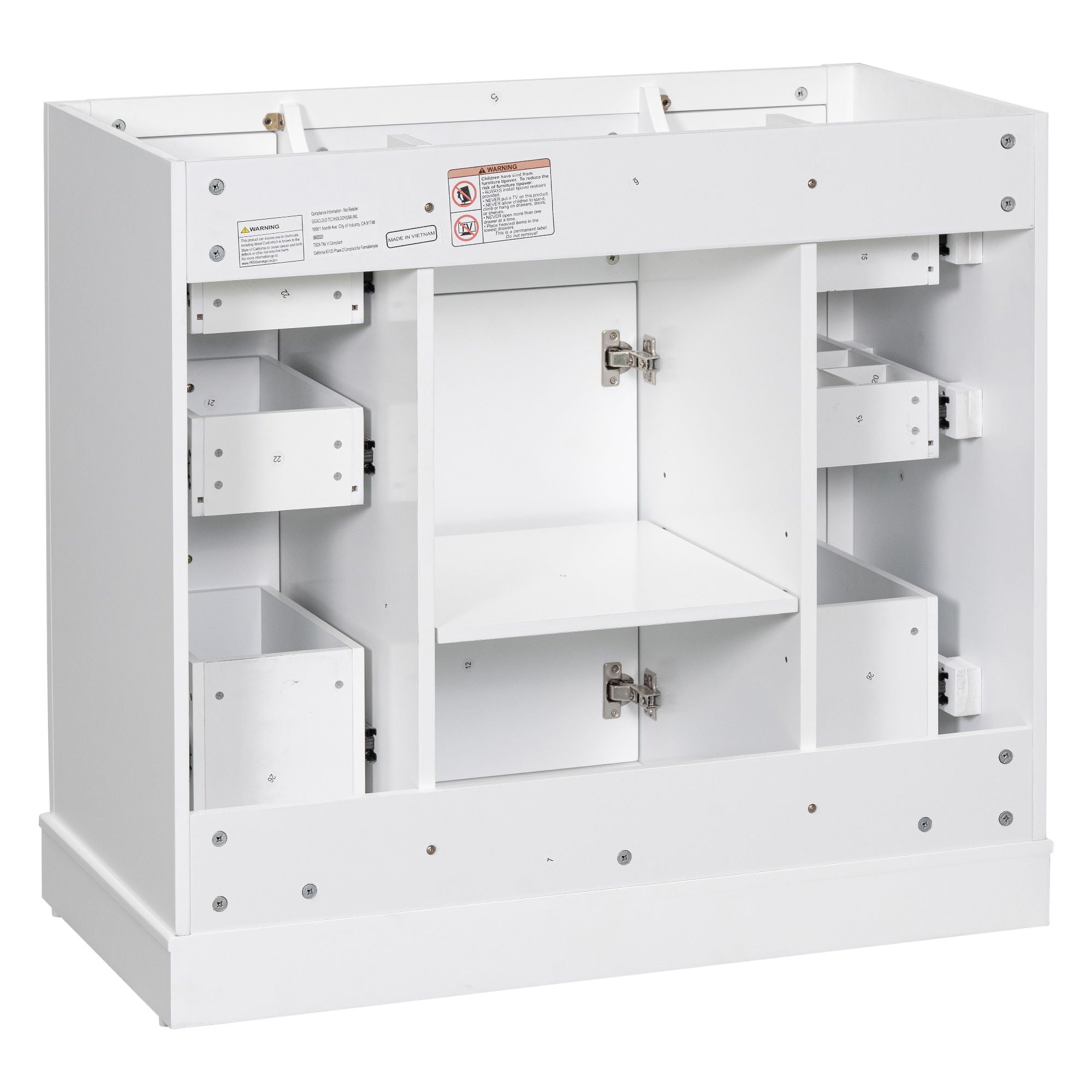 Modern Bathroom Vanity Base Only With 1 Cabinet And 6 Drawers
