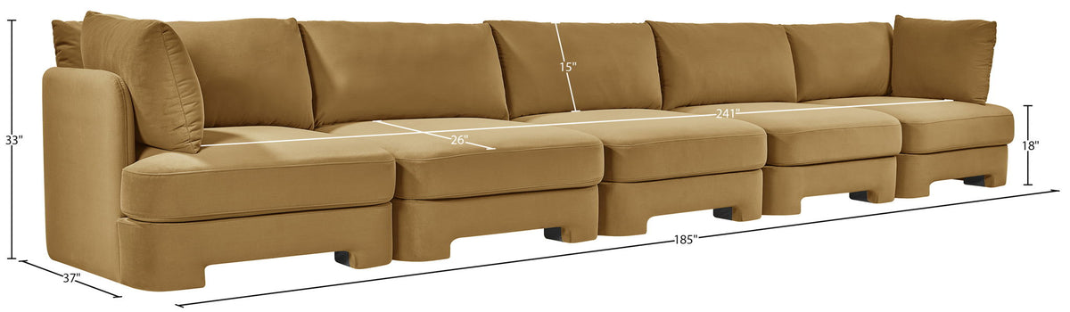 Hammond - Velvet Performance Fabric Upholstered 5 Piece Sofa