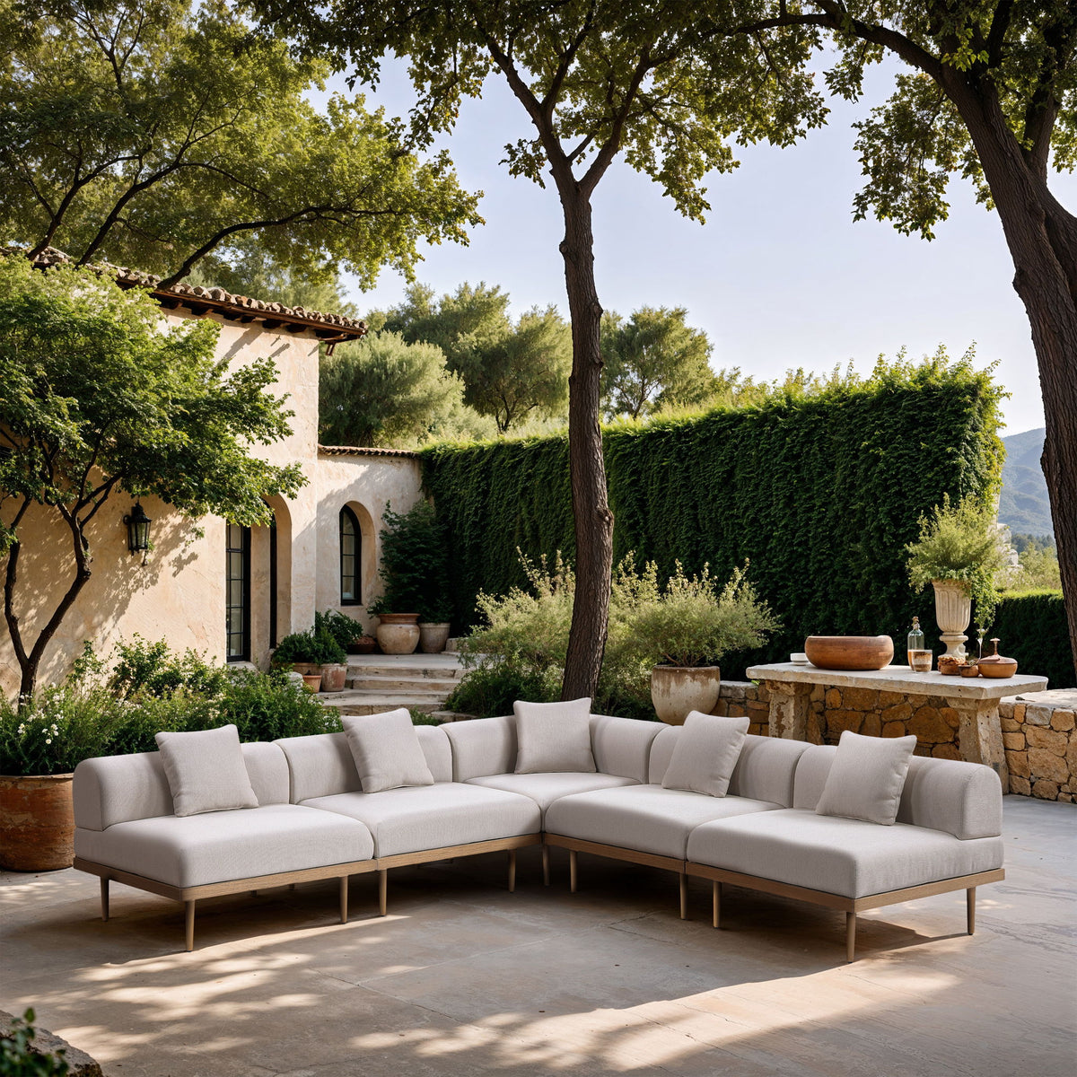 Laguna - 5 Piece 106.5" Upholstered Outdoor Patio Modular Sectional