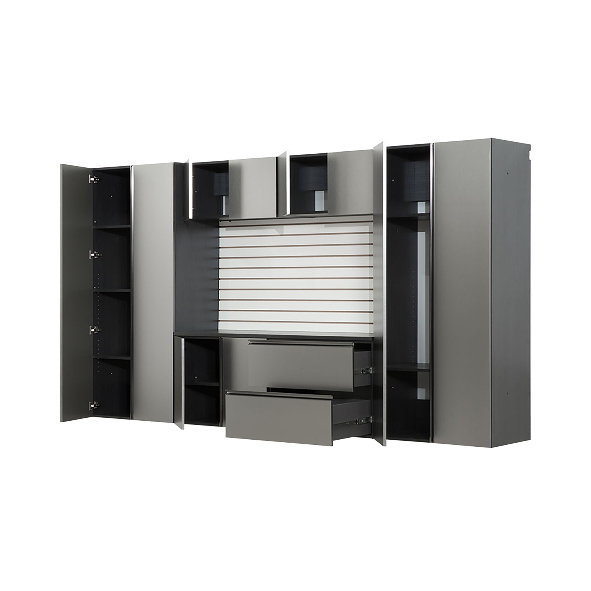 Nova Series - Garage Cabinet Set A With Soft Closing Doors - Metallic Gray