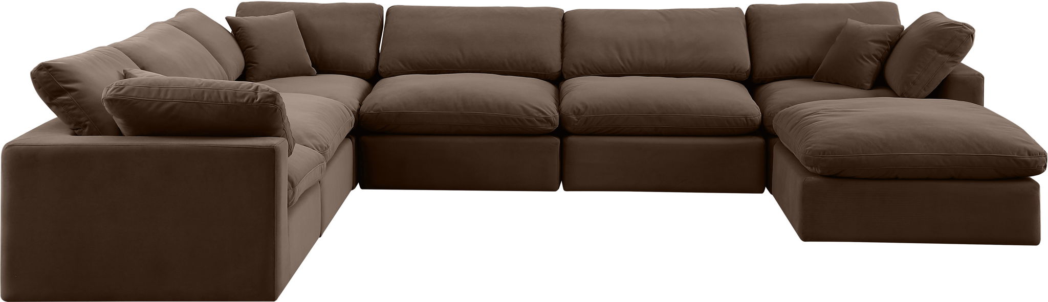Comfy - 7 Piece Velvet Modular Sectional With Chaise