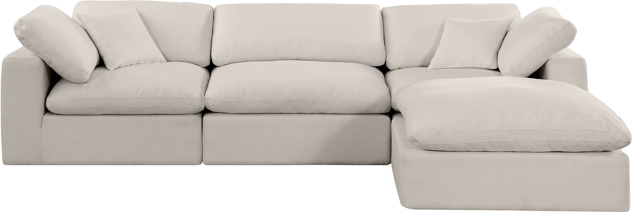 Comfy - 4 Piece Linen Fabric Modular Sectional With Chaise