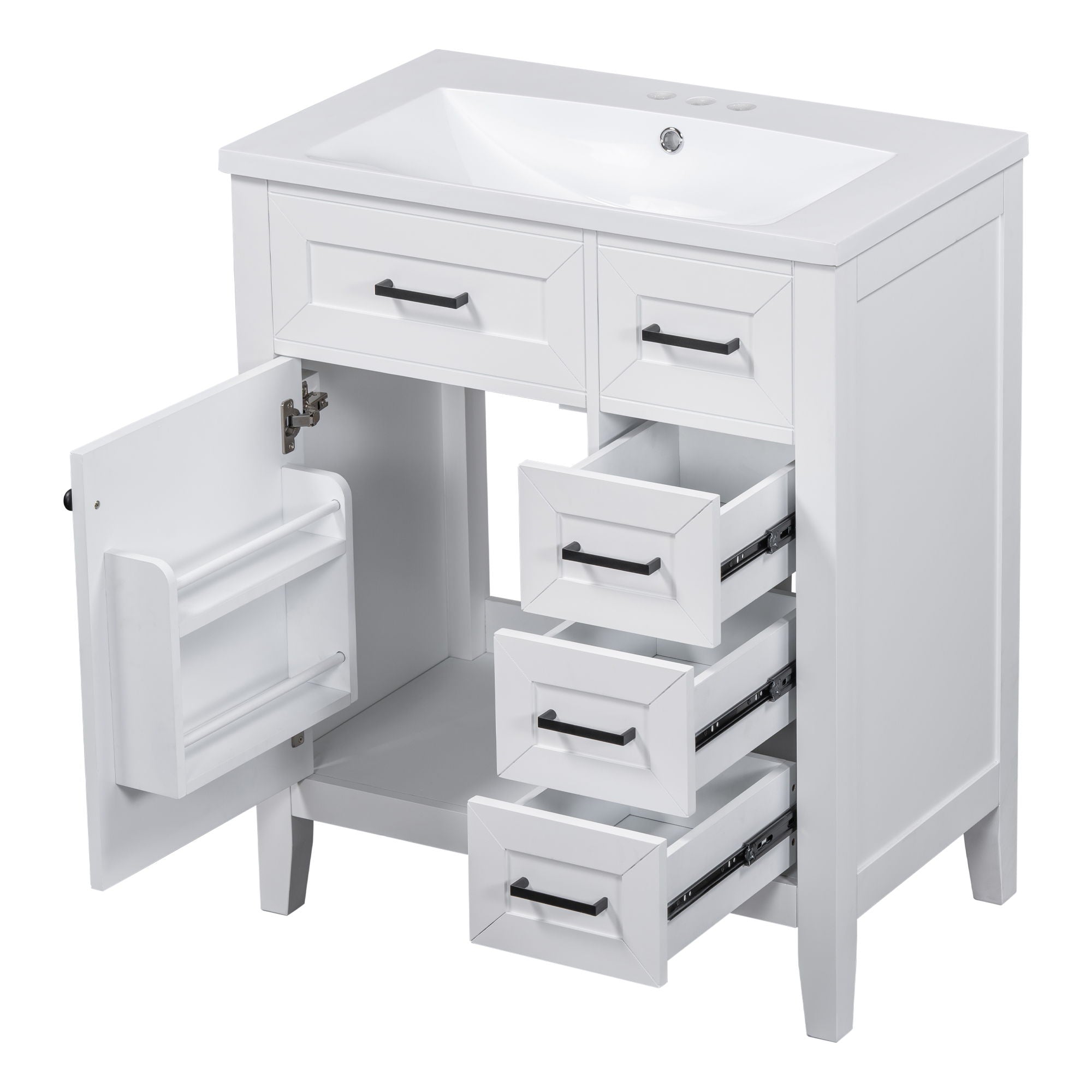 Modern Bathroom Vanity With Sink Combo, 3 Drawers