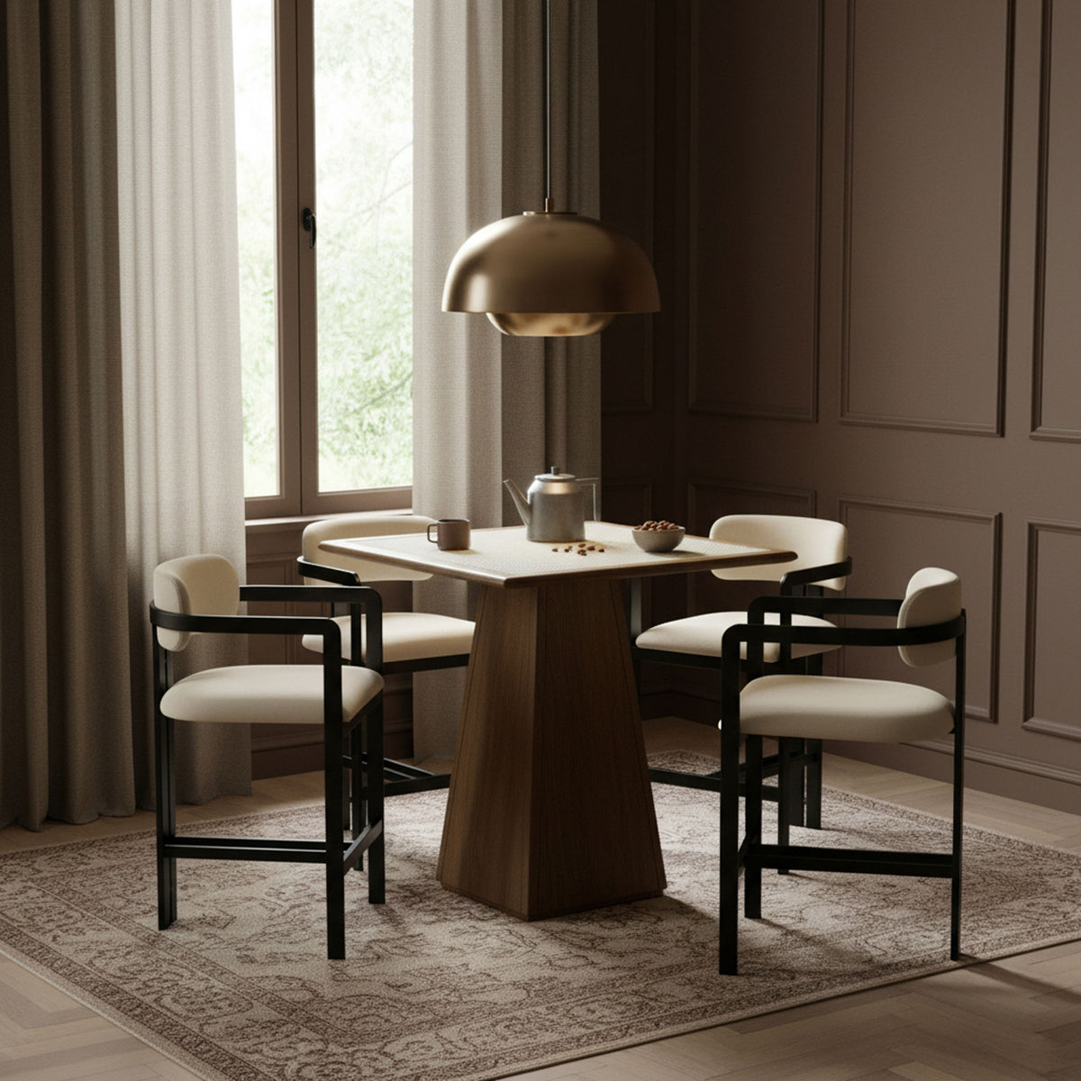 Aurum - Vegan Leather Upholstered Counter Stool With Graphite Black Base