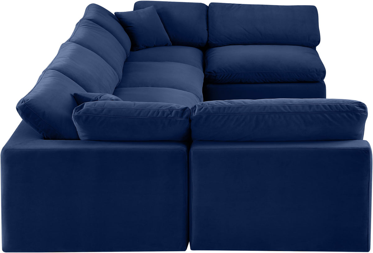Comfy - 6 Piece Velvet Modular Armless Sectional