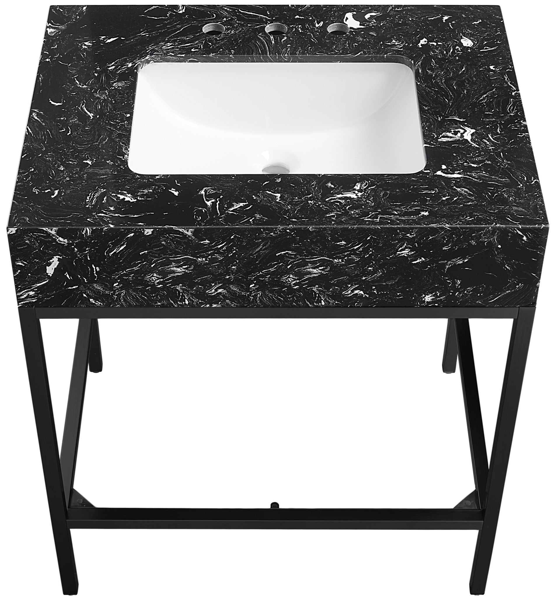 Marmo - Engineered Marble Bathroom Vanity With Black Base