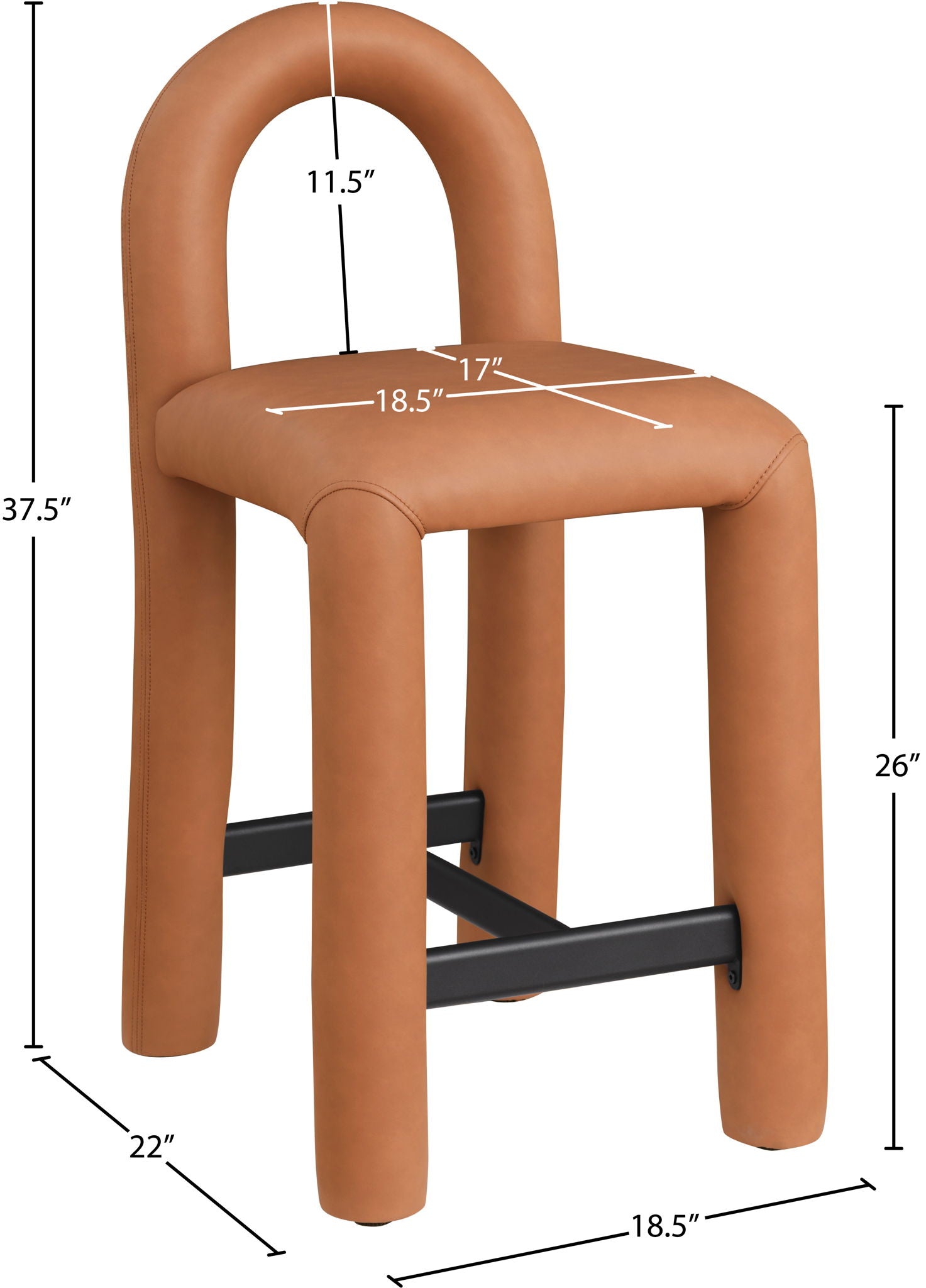 Amari - Faux Leather Stool