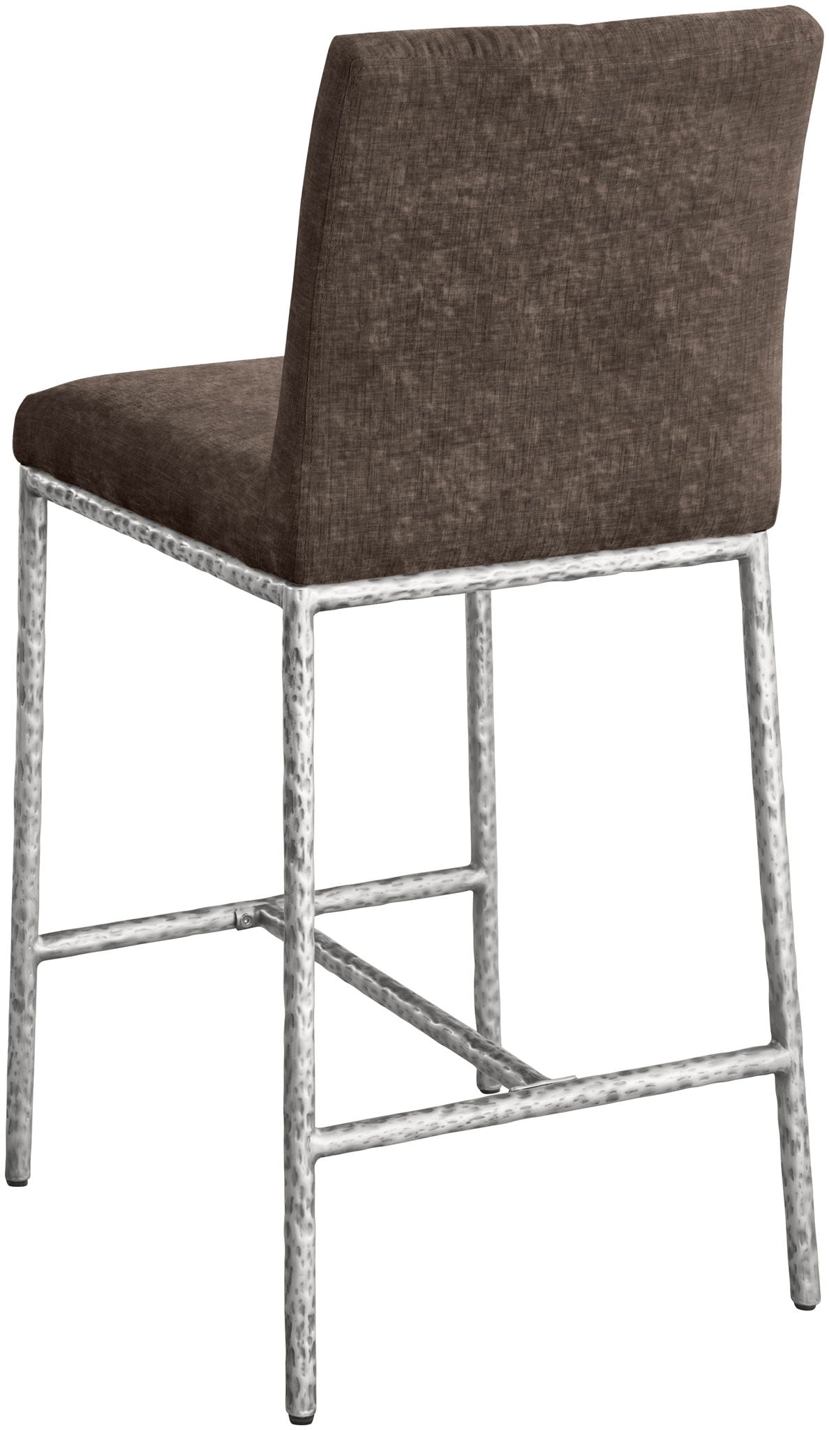 Reeves - Chenille Fabric Upholstered Counter Stool (Set of 2) - Silver Base