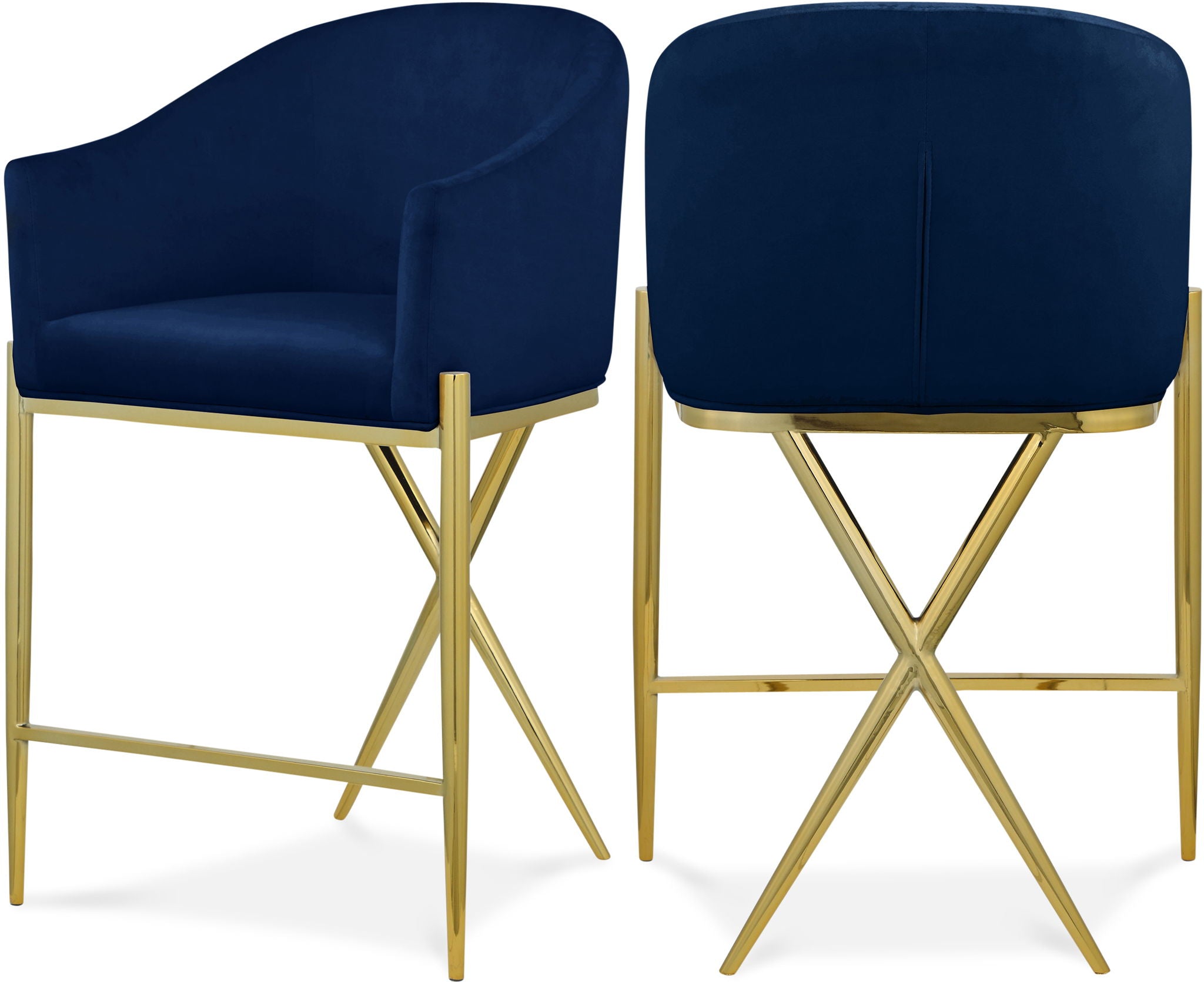 Xavier - Counter Stool with Gold Legs