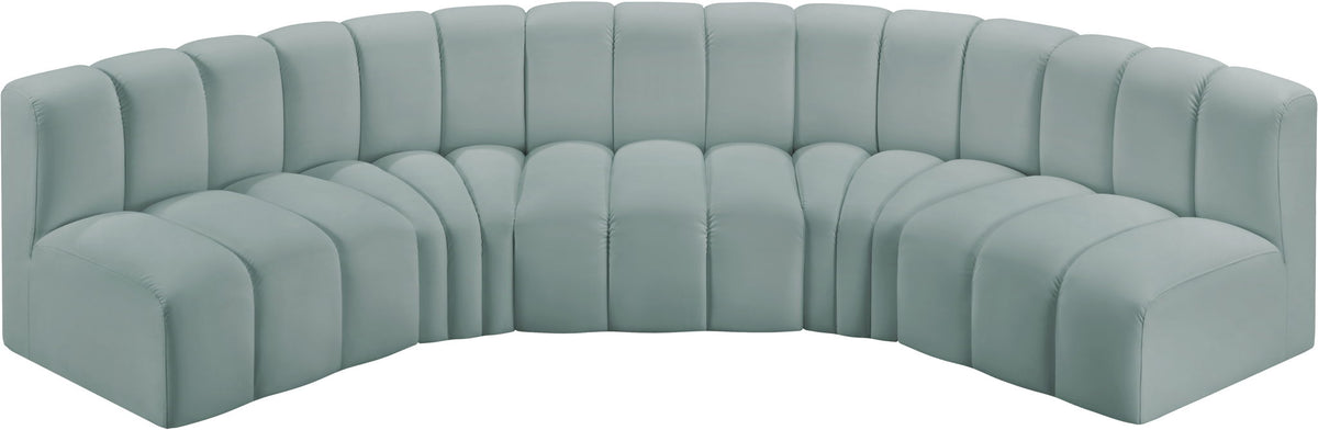 Arc - Faux Leather 5 Piece U-Shaped Modular Sofa