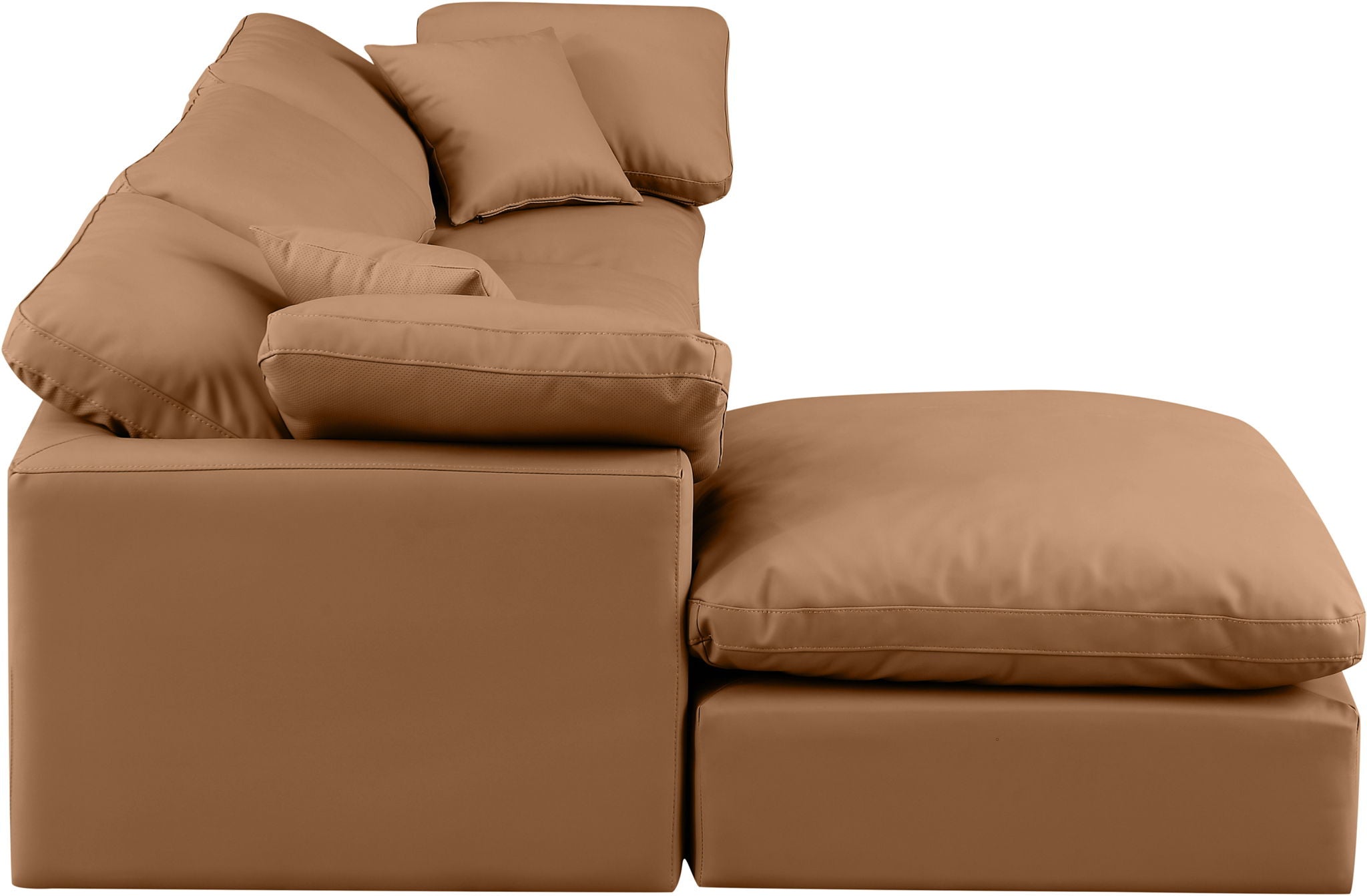 Indulge - Faux Leather 4 Piece Modular Sectional With Chaise