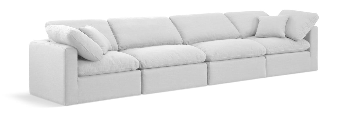 Indulge - Linen 4 Piece Modular Sofa - White