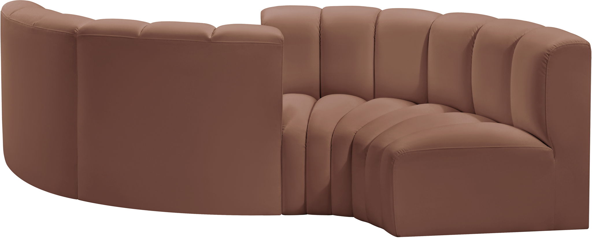 Arc - Faux Leather 4 Piece Curved Modular Sofa