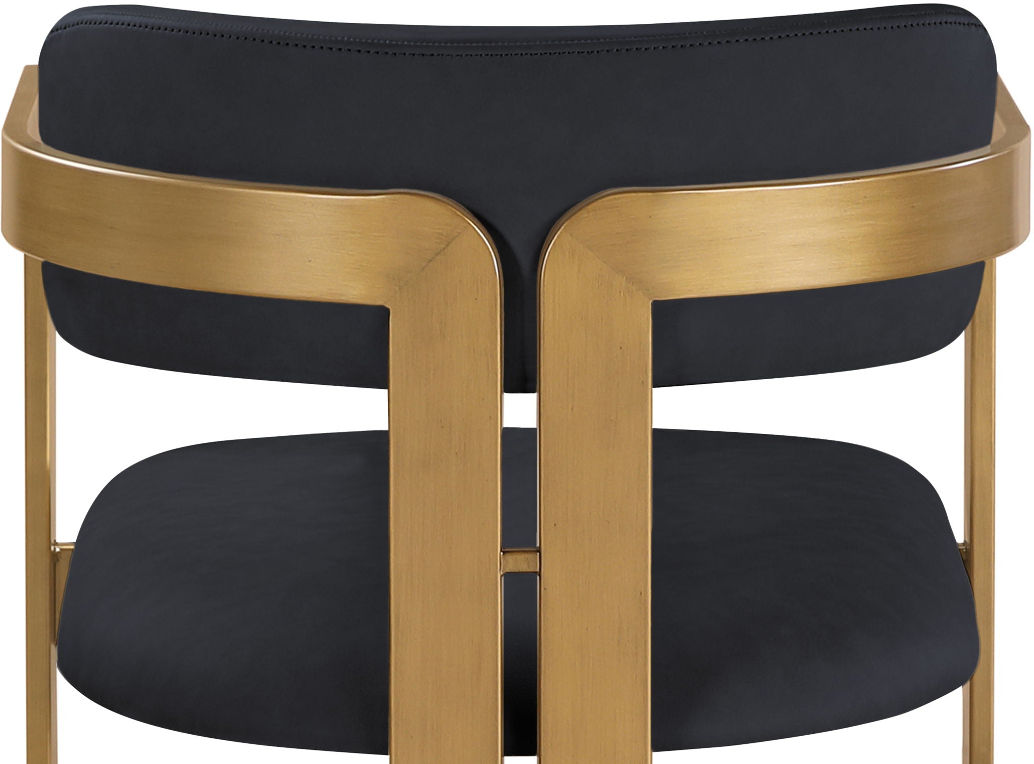 Aurum - Vegan Leather Upholstered Dining Chair With Brushed Brass Base (Set of 2)