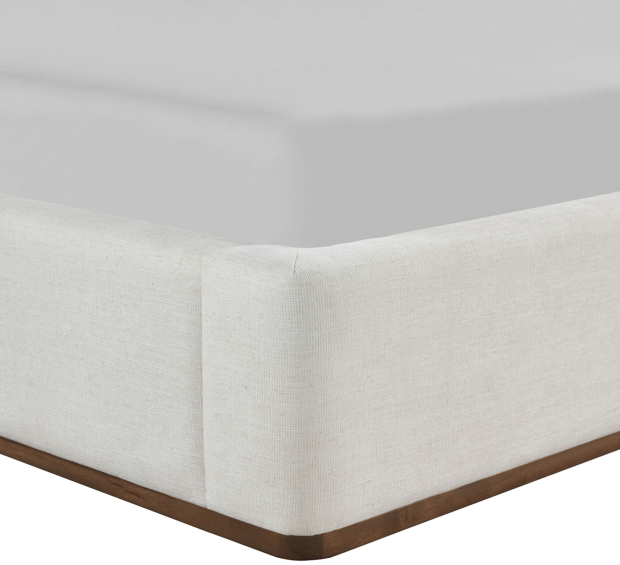 Solange - Linen Textured Fabric Upholstered Bed