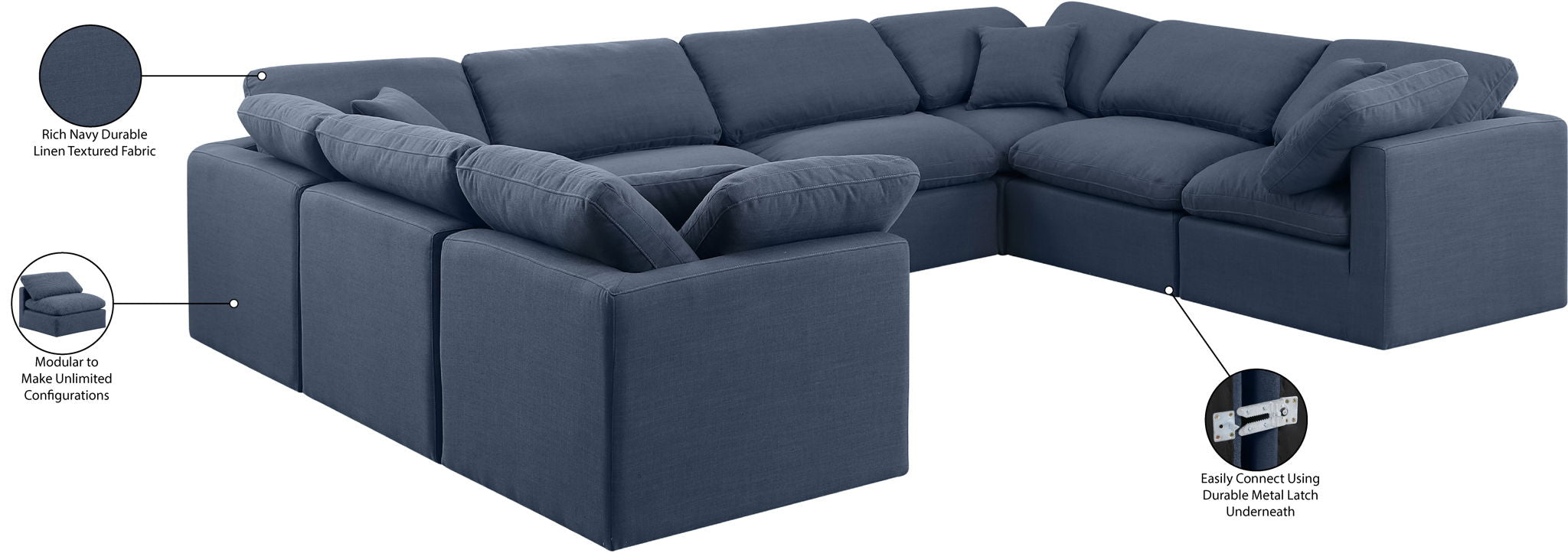 Indulge - Linen 8 Piece Modular Sectional