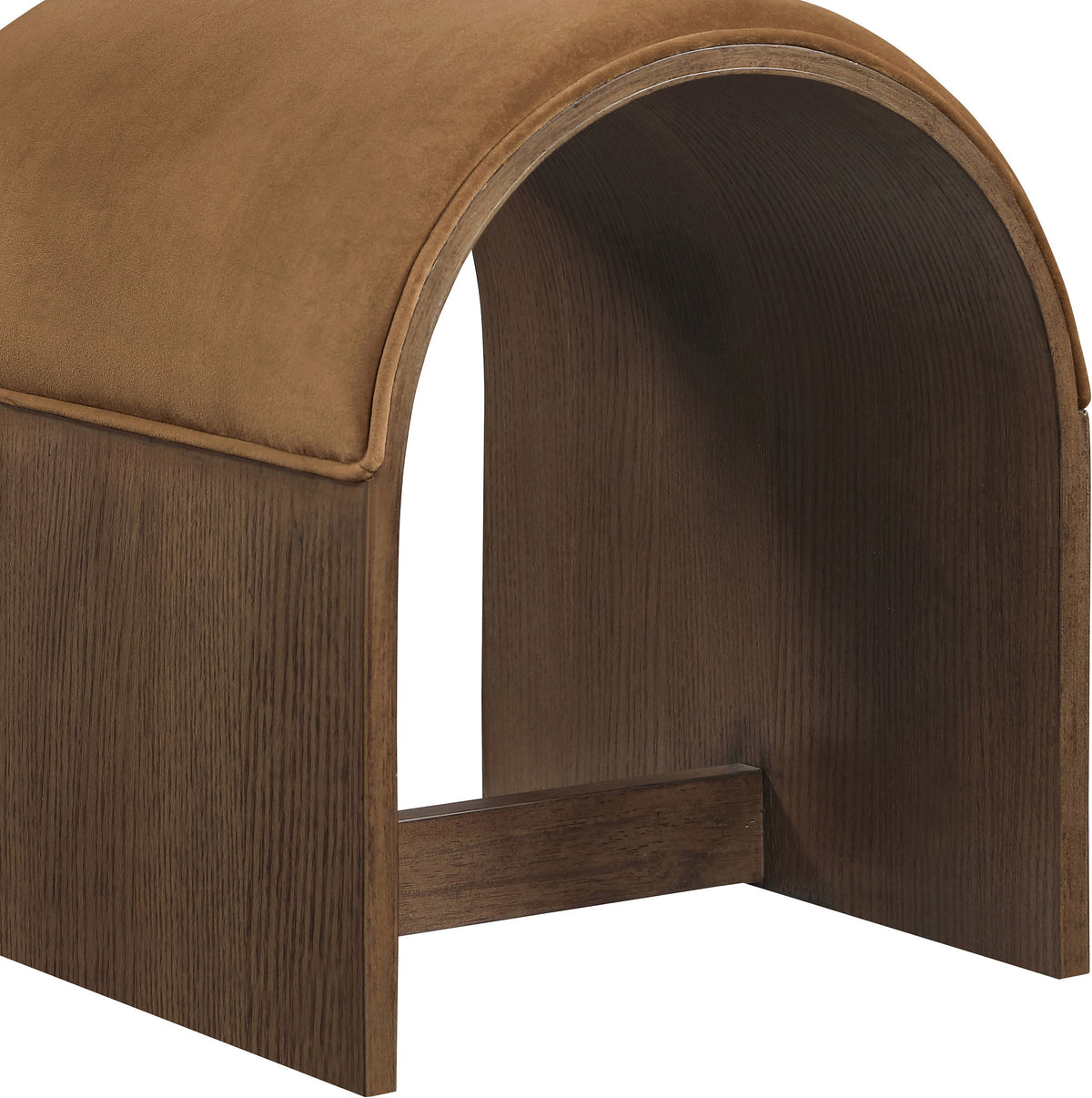 Sable - Velvet Performance Fabric Upholstered Bench - Saddle