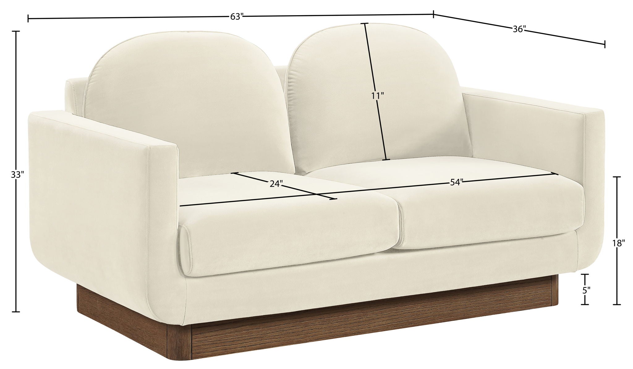 Diviento - Velvet Performance Fabric Upholstered Loveseat