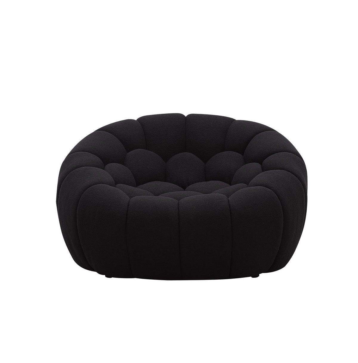 Yolonda - Modern Curved Black Fabric Chair