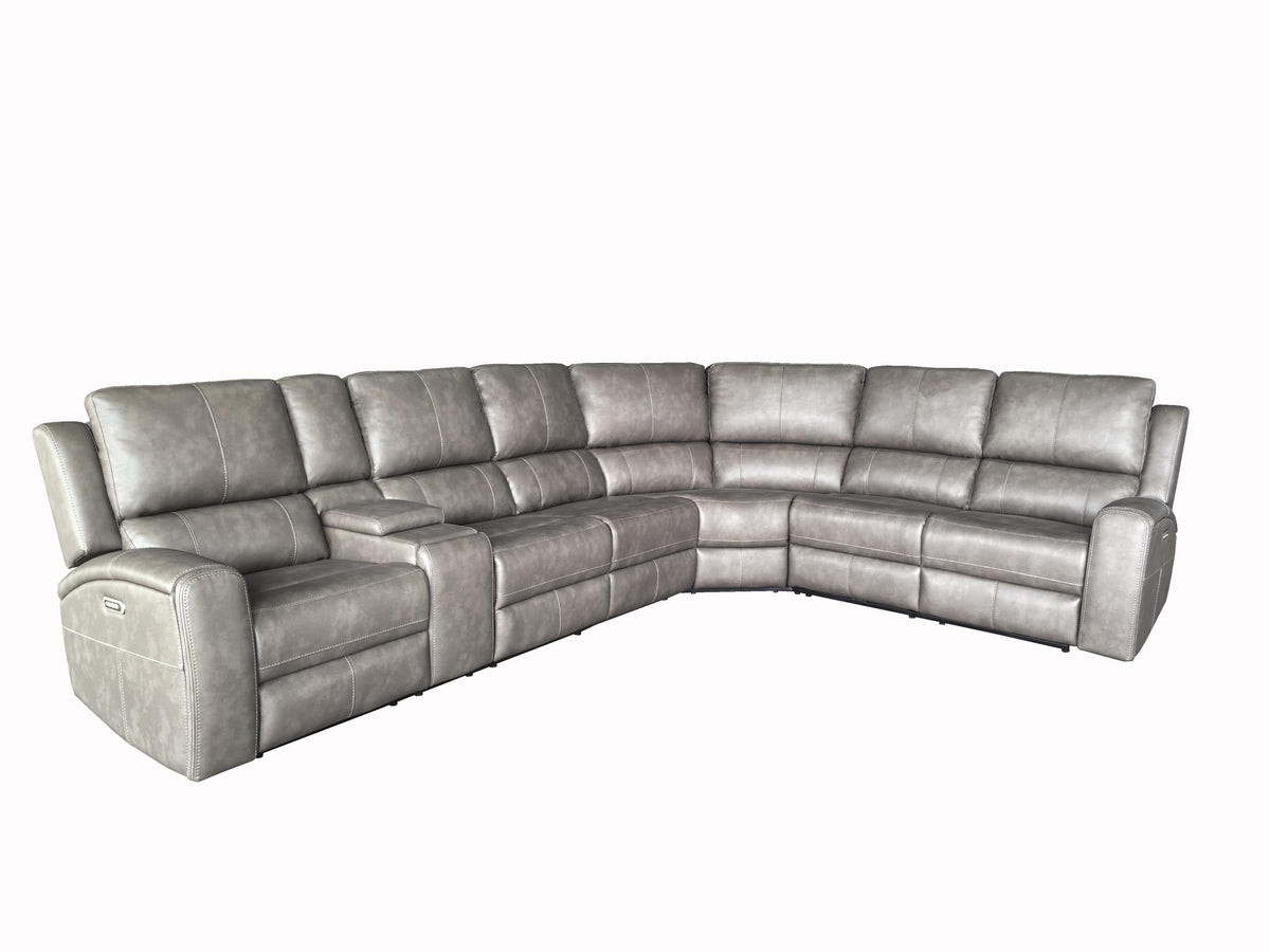 Brickston 4-piece Faux Leather Triple Power Reclining Sectional Charcoal