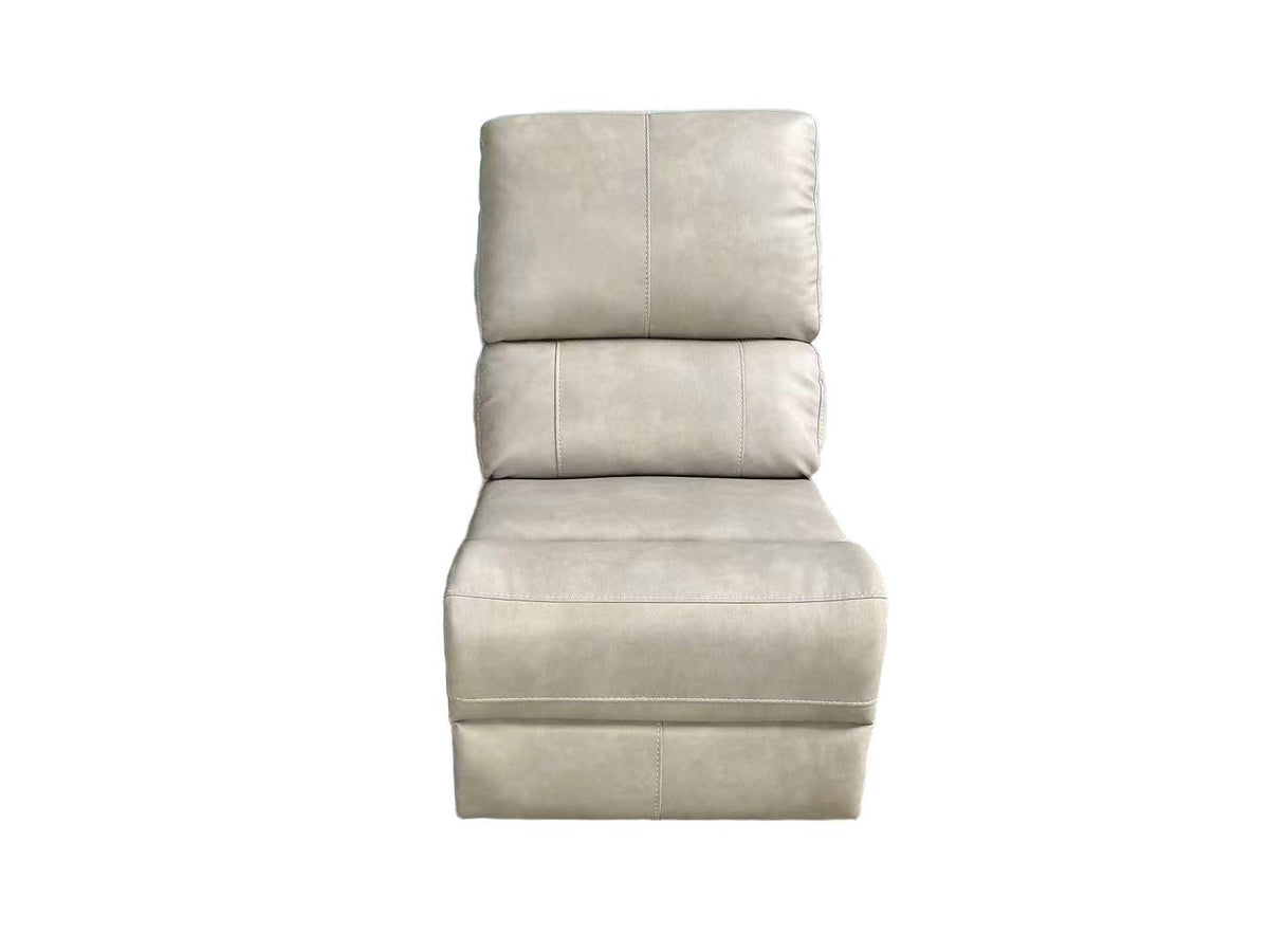 Brickston Faux Leather Modular Sectional Armless Chair Mushroom