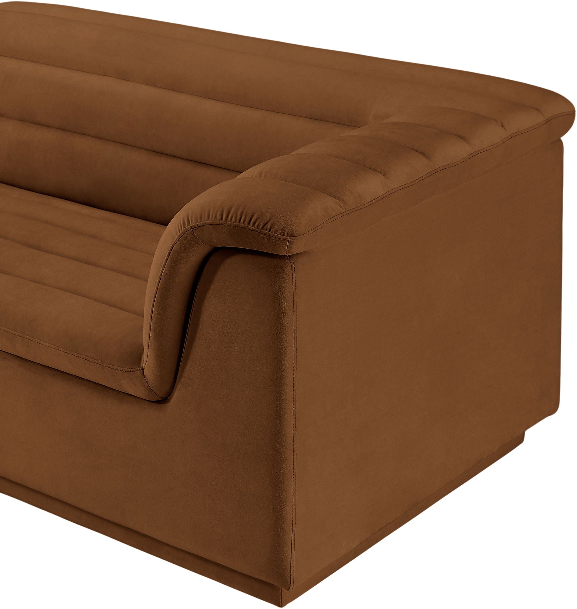 Cascade - Velvet Modular Sectional - Saddle