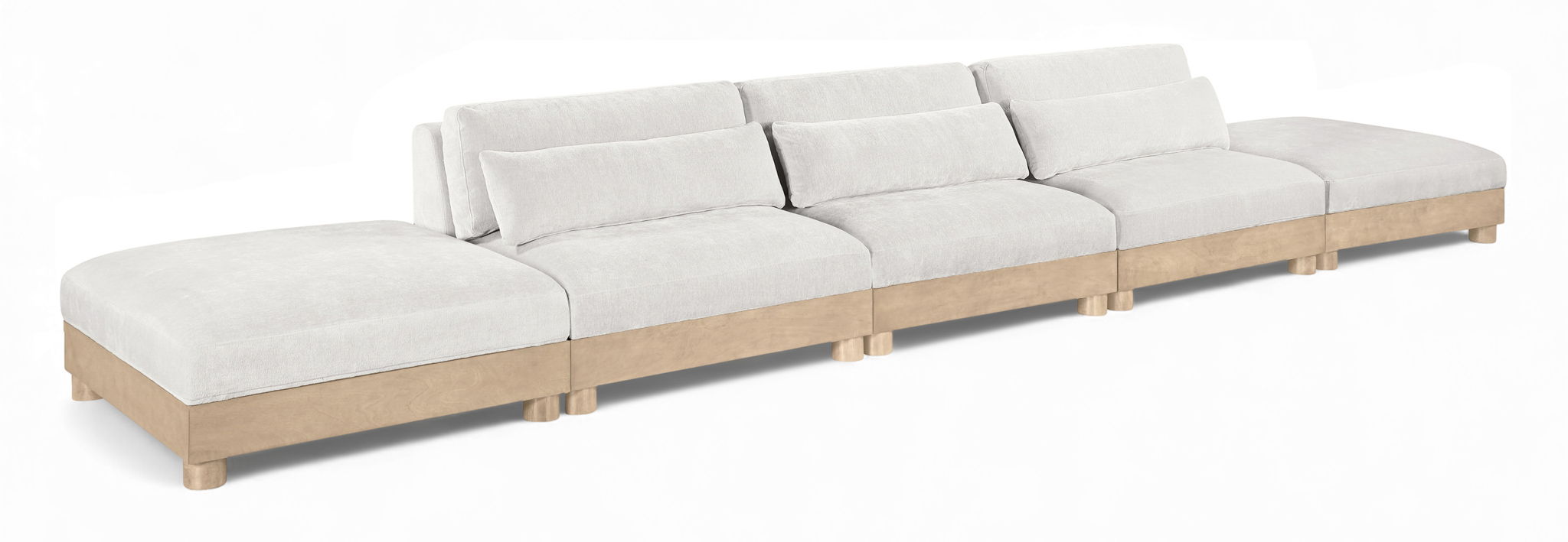 Turin - Chenille Fabric Upholstered Modular Sectional - White