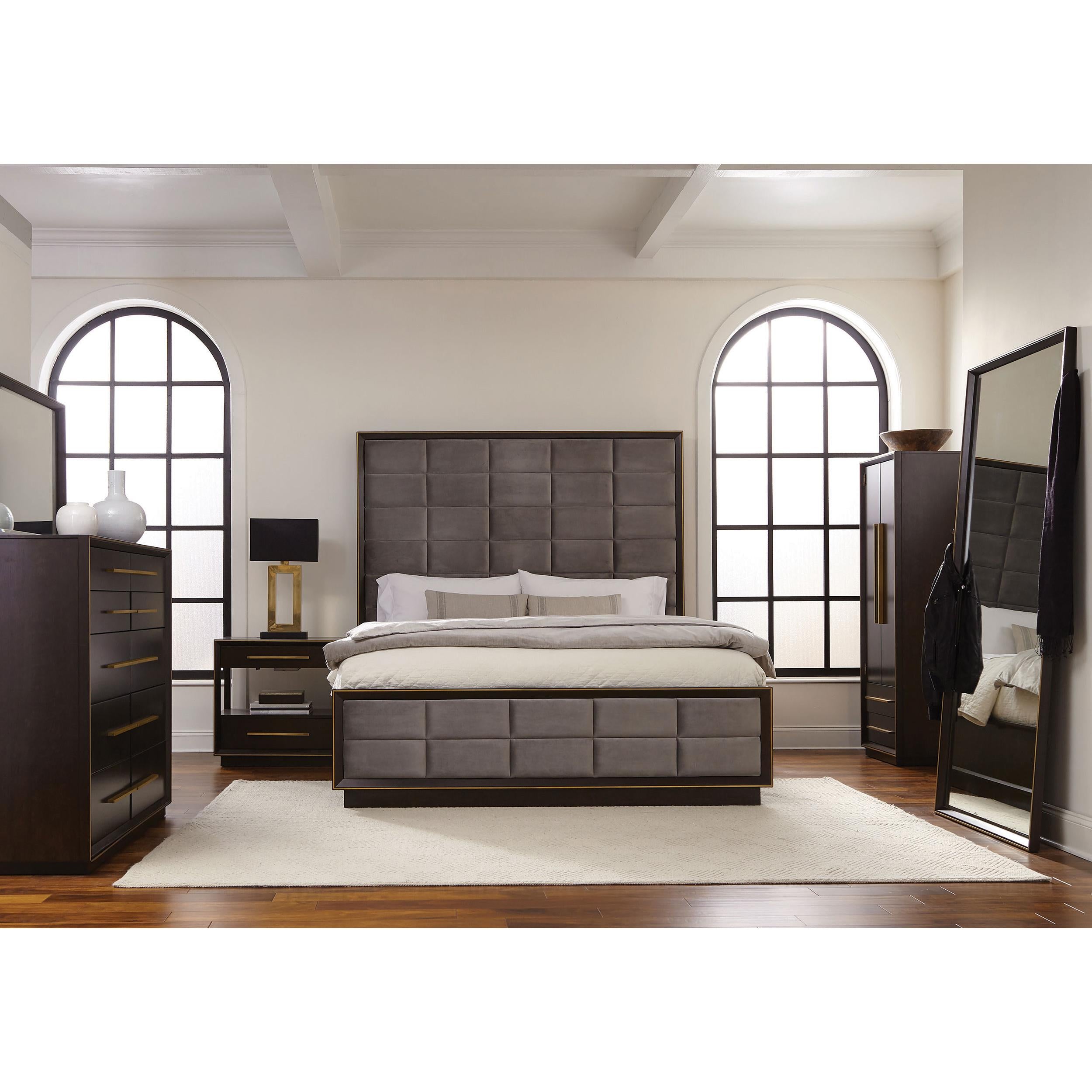 Diamond Modern Furniture COA Luddington California King Upholstered Panel Bed 223261KW IMAGE 5