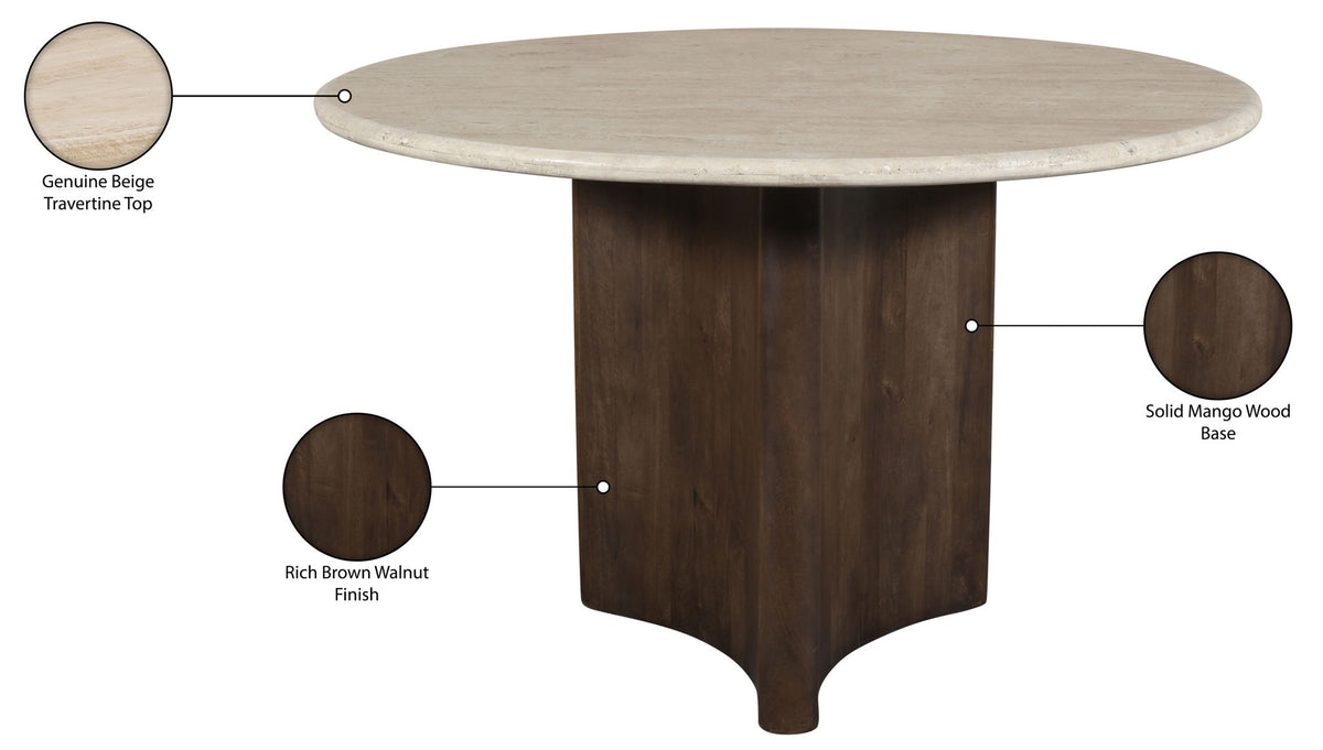 Pietra - Travertine And Mango Wood Dining Table
