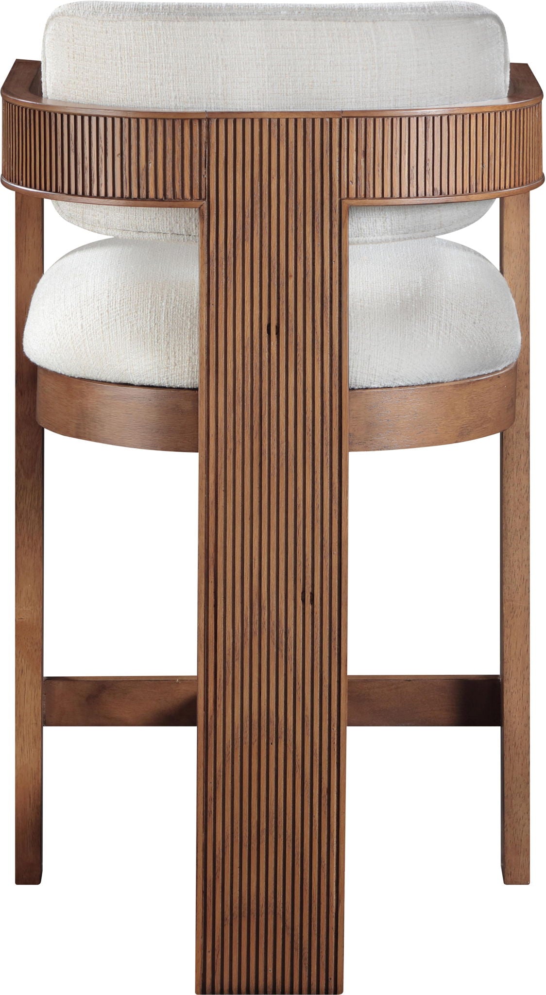 Sacha - Linen Stool With Brown Base