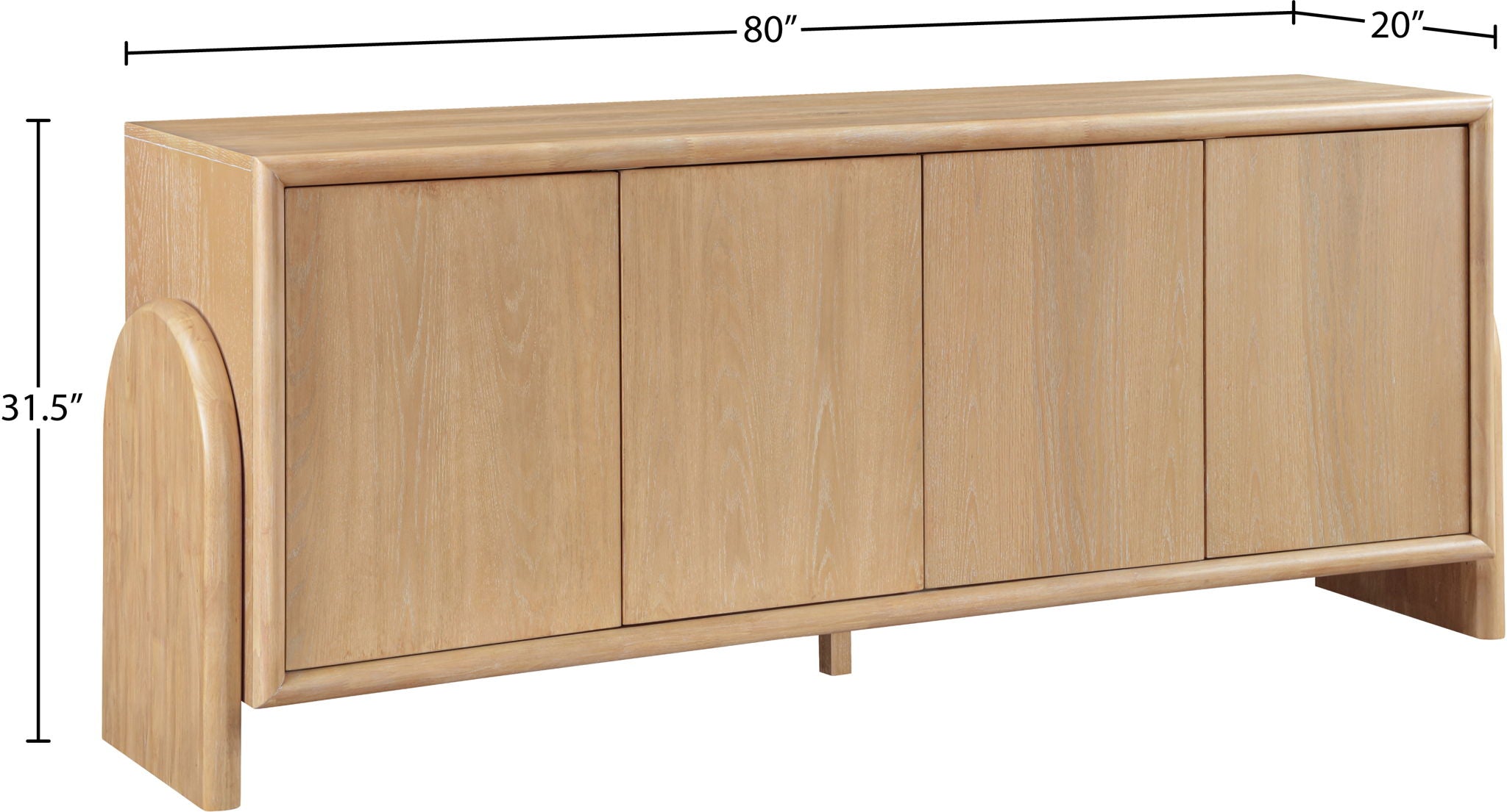 Elanor - Oak Veneer And Solid Wood Sideboard/Buffet