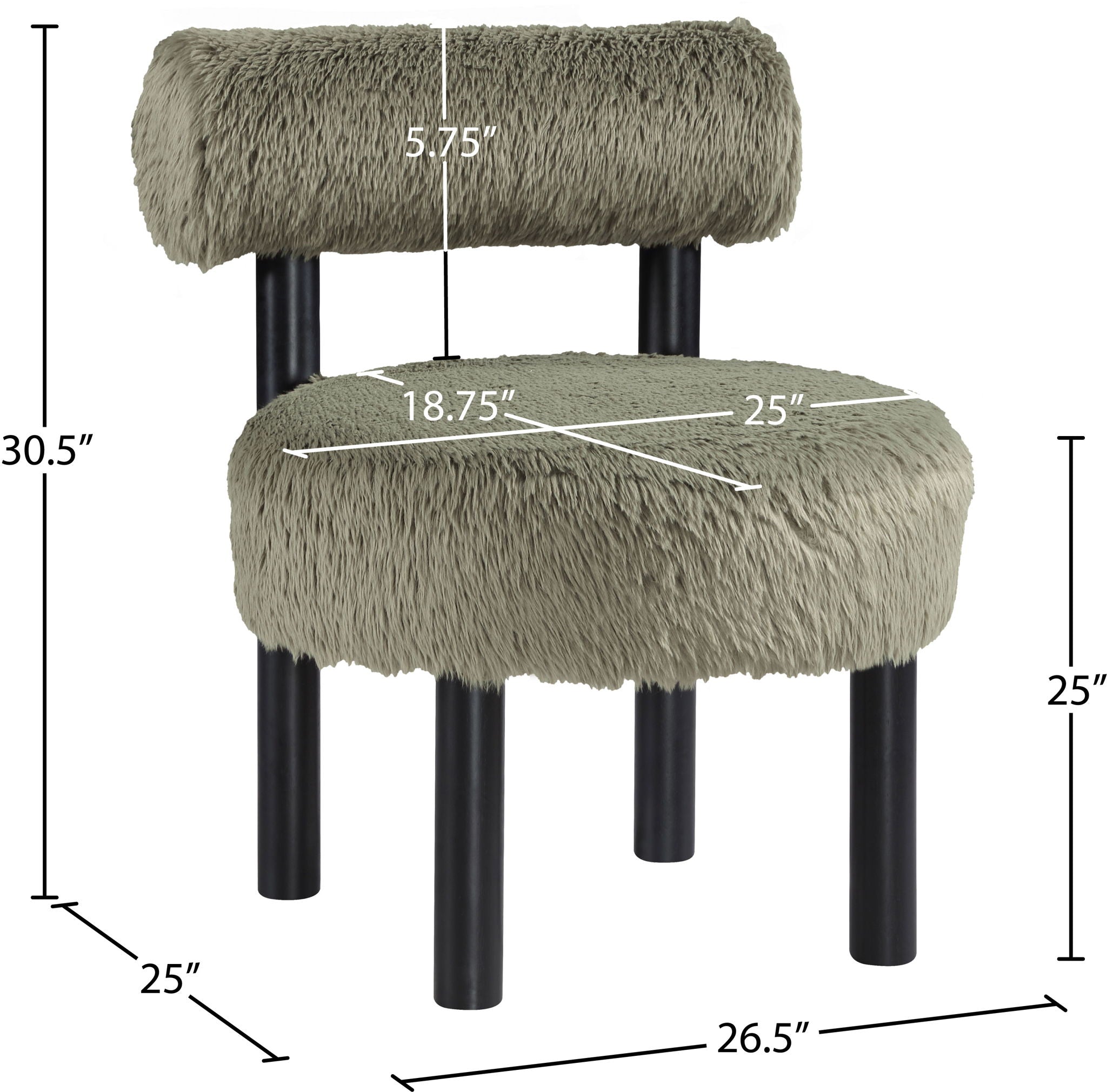 Ambre - Vegan Shearling Fabric Upholstered Accent Chair