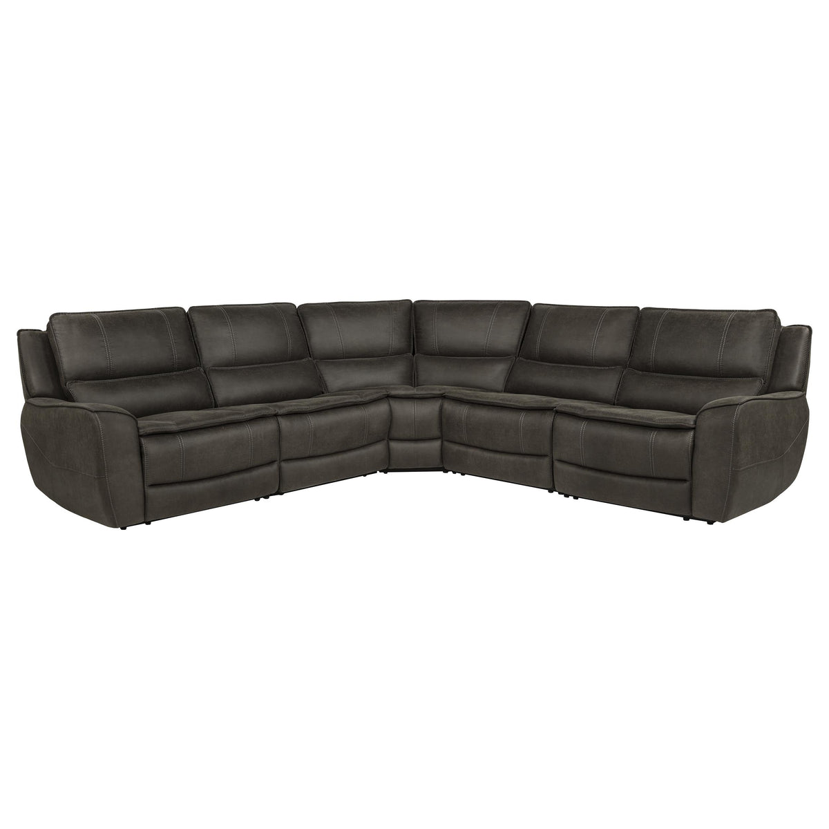 Marcell 5-Piece L-Shaped Modular Power Reclining Sectional Sofa Grey