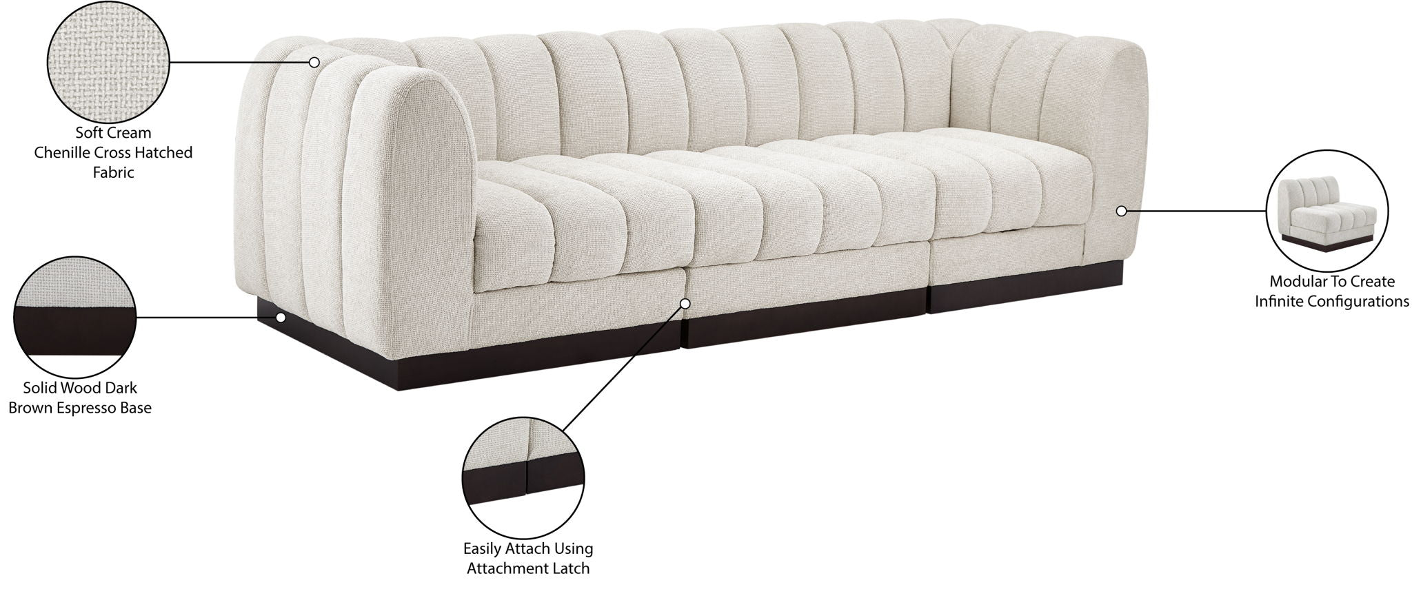 Quinn - 3 Seat Modular Sofa