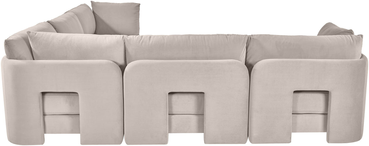 Hammond - Velvet Performance Fabric Upholstered 5 Piece Corner Sectional