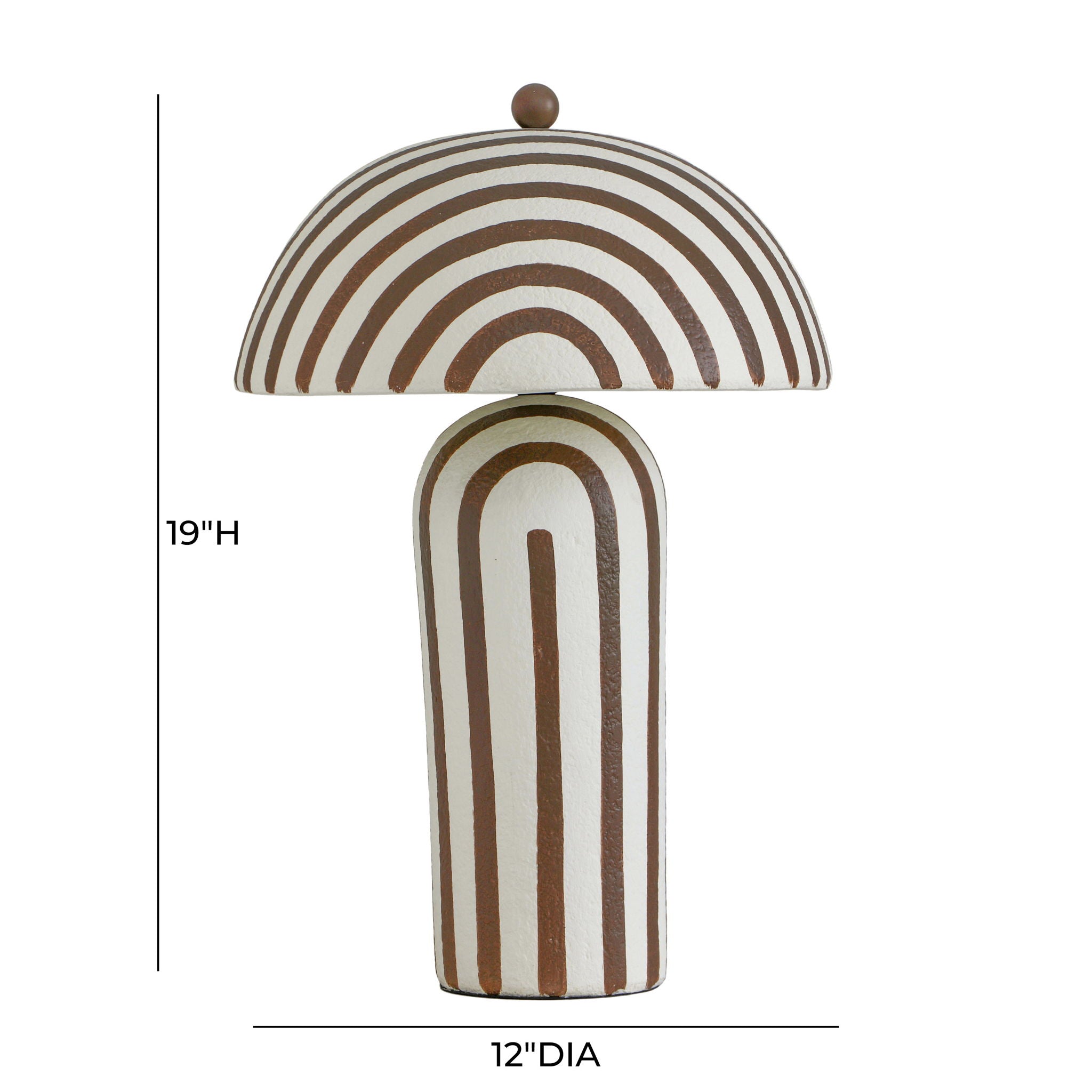 Maiori - Striped Papier Mache Table Lamp
