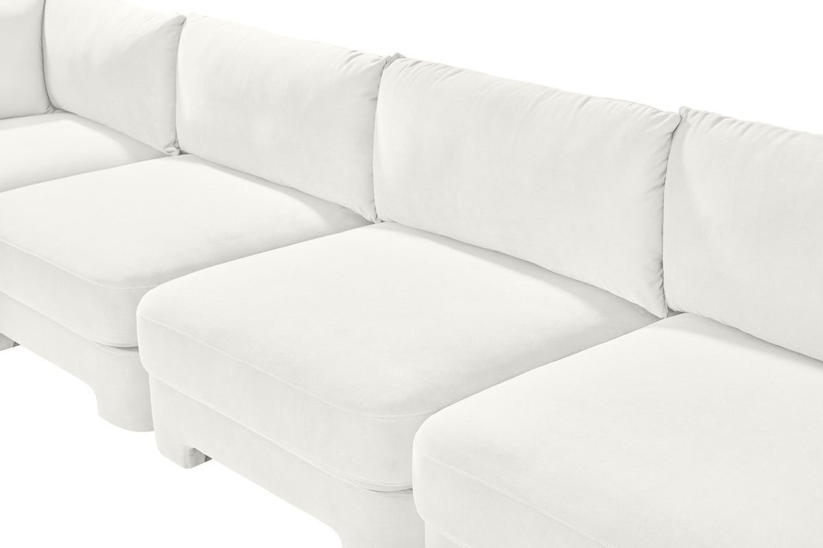 Hammond - Velvet Performance Fabric Upholstered 5 Piece L-Shaped Sectional