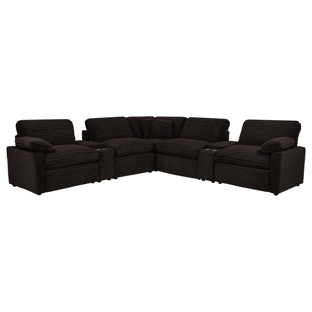 Collins 7-piece Modular Power Reclining Sectional Chocolate Brown