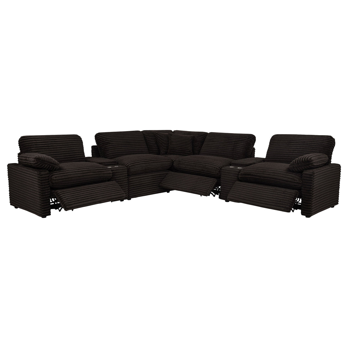 Collins 7-piece Modular Power Reclining Sectional Chocolate Brown