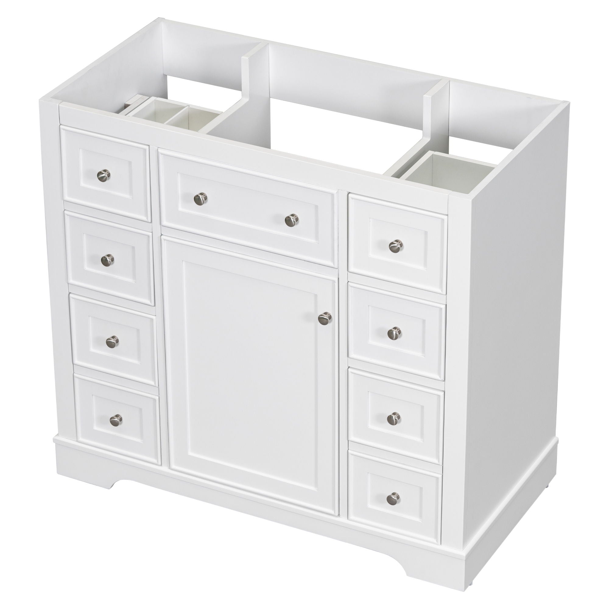 Modern Bathroom Vanity Base Only With 1 Cabinet And 6 Drawers