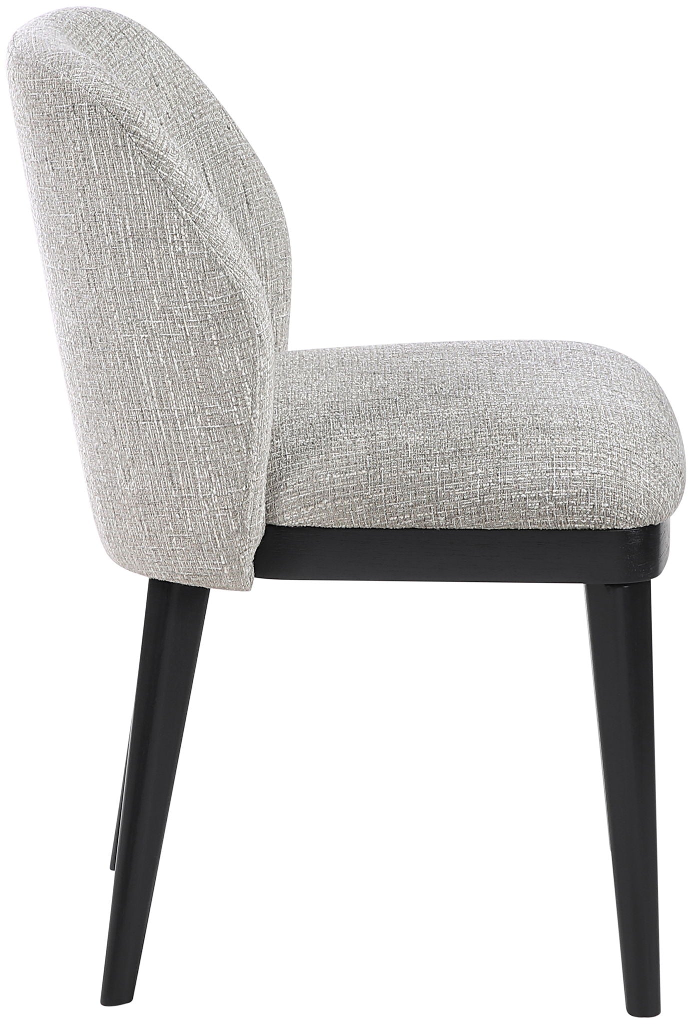 Valeo - Linen Textured Fabric Upholstered Dining Chair (Set of 2) - Painted Black Base