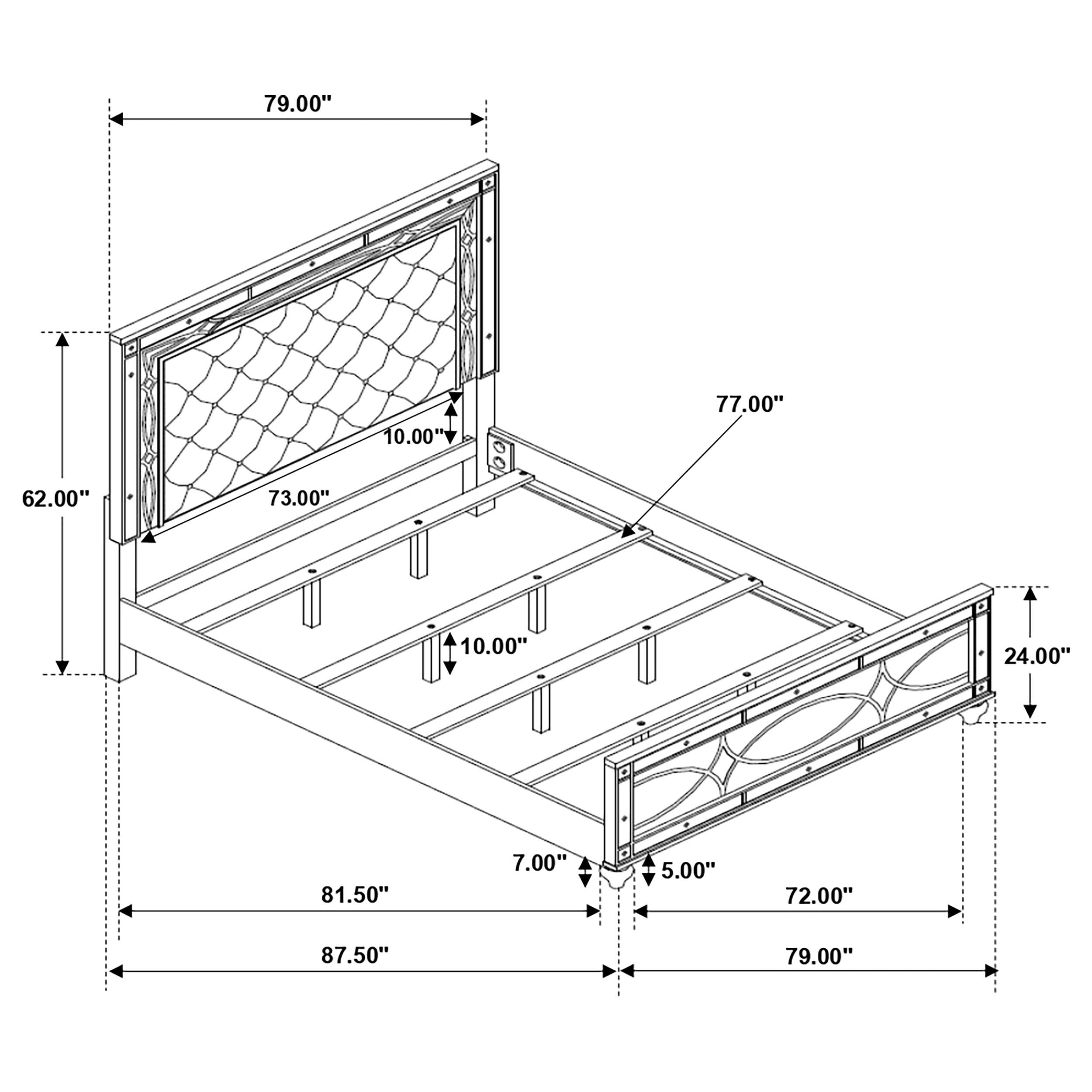 Diamond Modern Furniture COA Gunnison King Upholstered Panel Bed 223211KE IMAGE 5