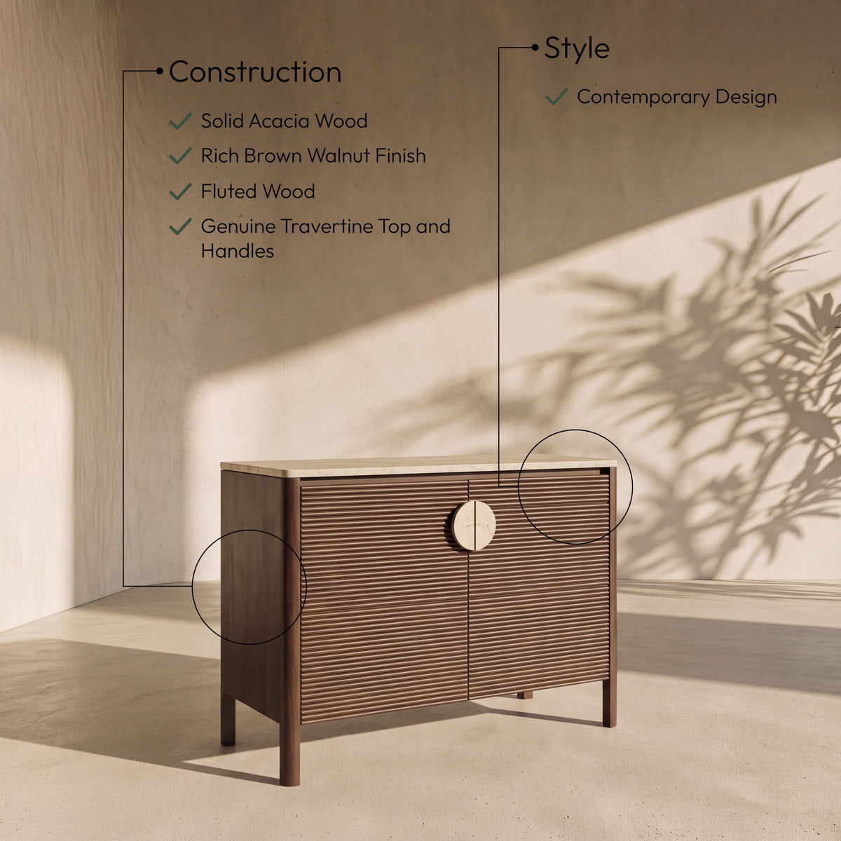 Varenna - Acacia Wood Sideboard / Buffet