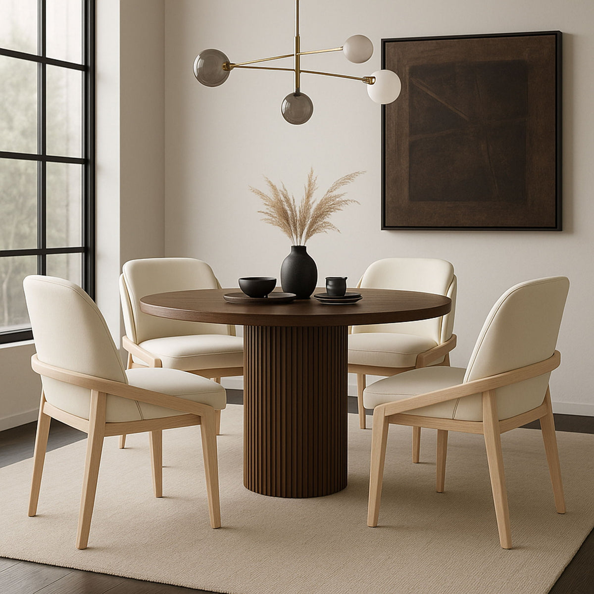 Navo - Faux Leather Upholstered Dining Chair - Natural Base