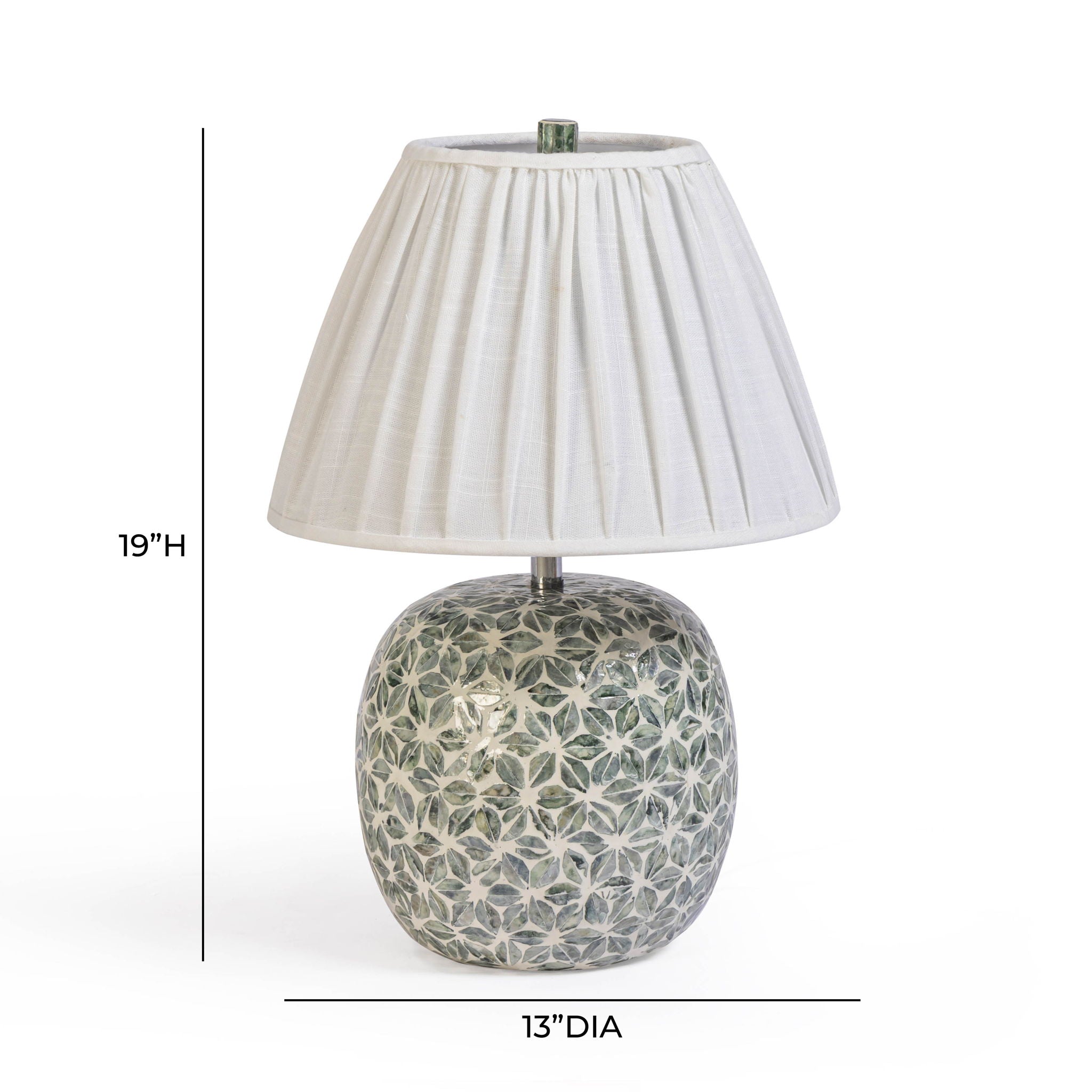 Yaya - Capiz Shell Table Lamp - Green