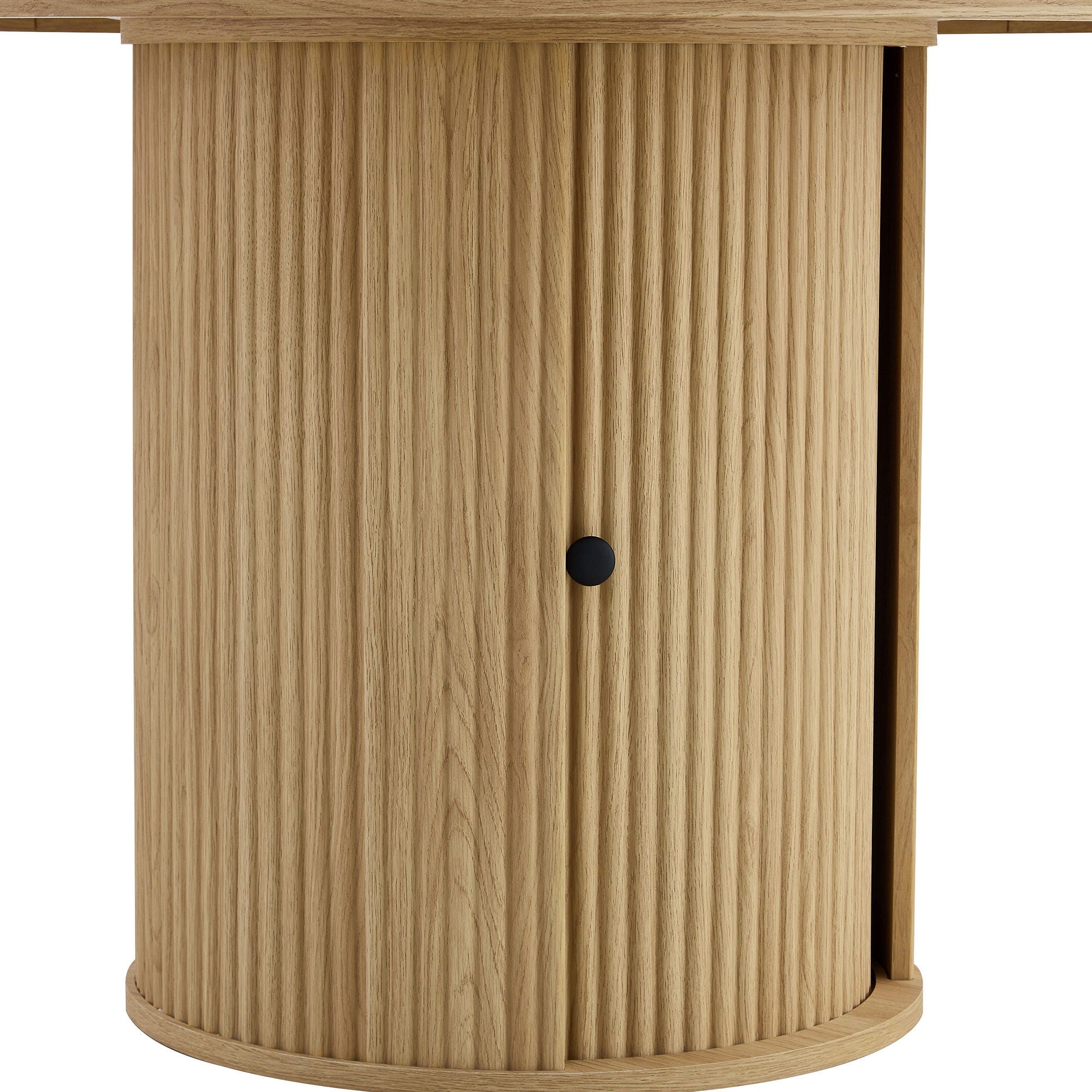 Roman Column Round Dining Table With Double Layer Storage - Wood