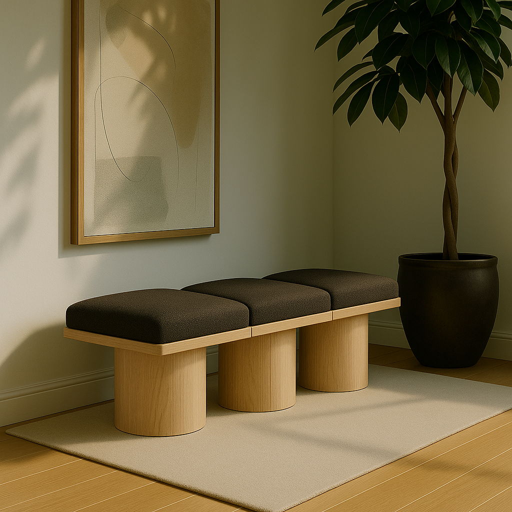 Pavilion - 3 Piece Modular Bench With Natural Base