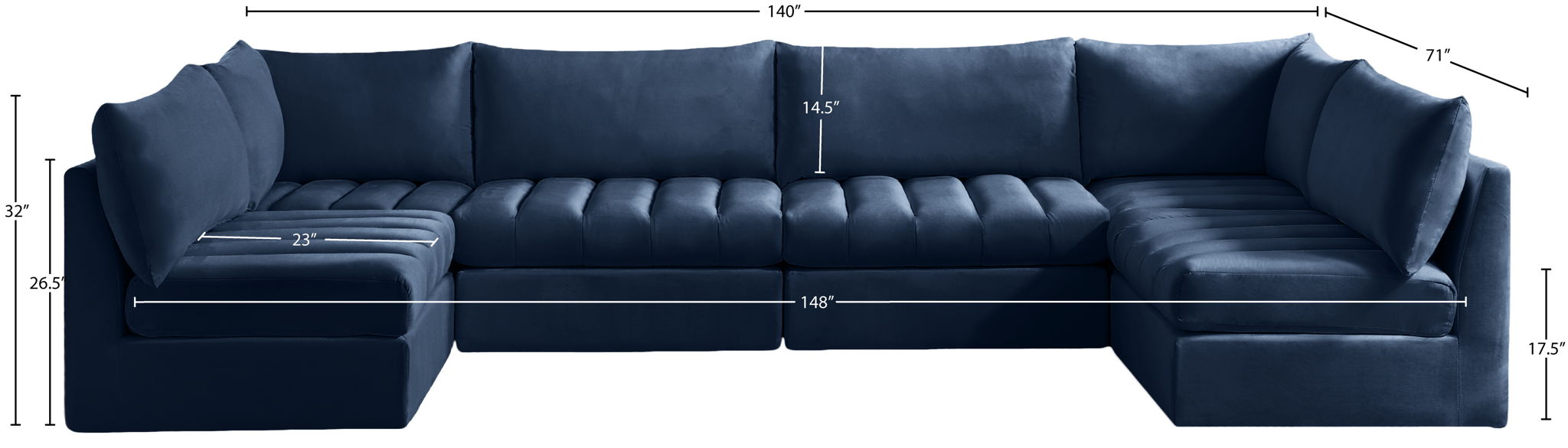 Jacob - Modular U-Shaped Sectional 6 Piece